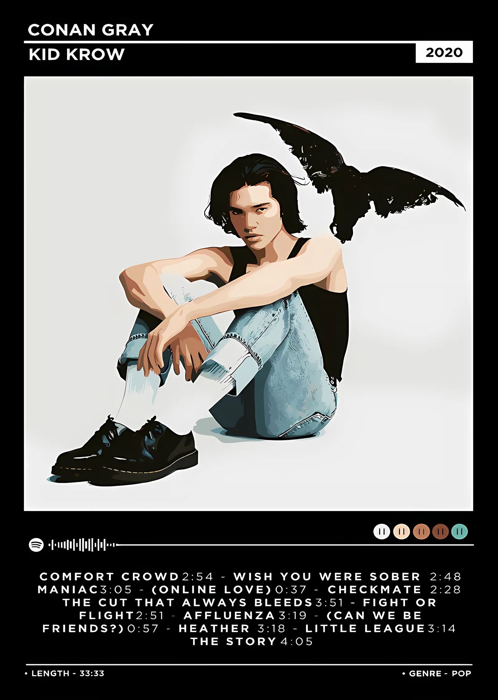 Conan Gray: Kid Krow metal tablo