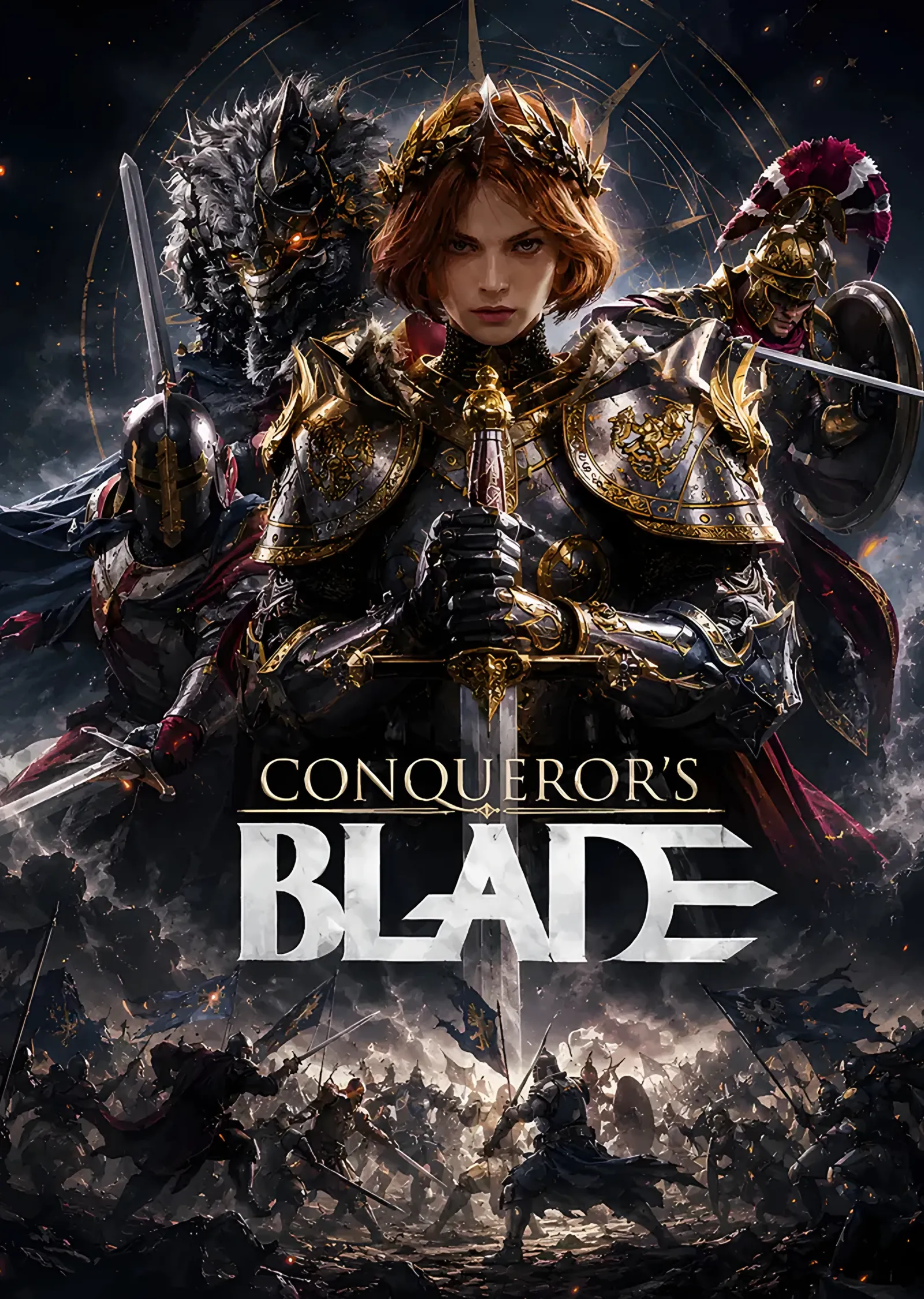 Conqueror's Blade: Altın Zırhlı Komutan metal tablo