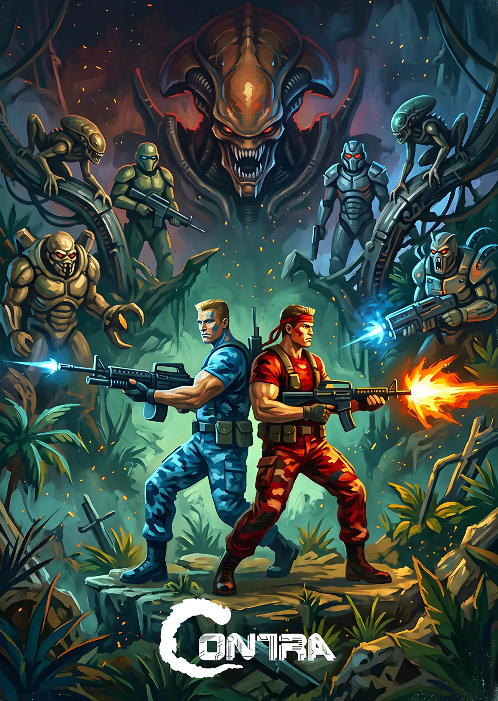 Contra: Uzaylı Yuvasında İki Komando metal tablo