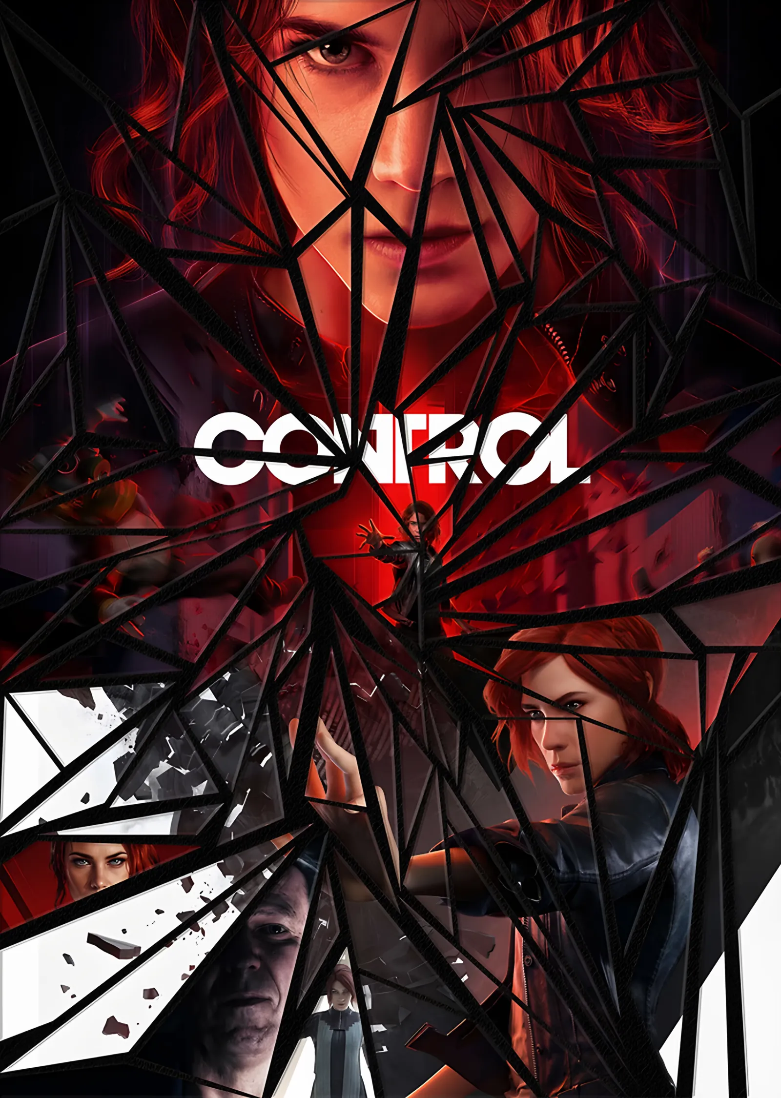 Control: Kırık Camda Kızıl Portre metal tablo