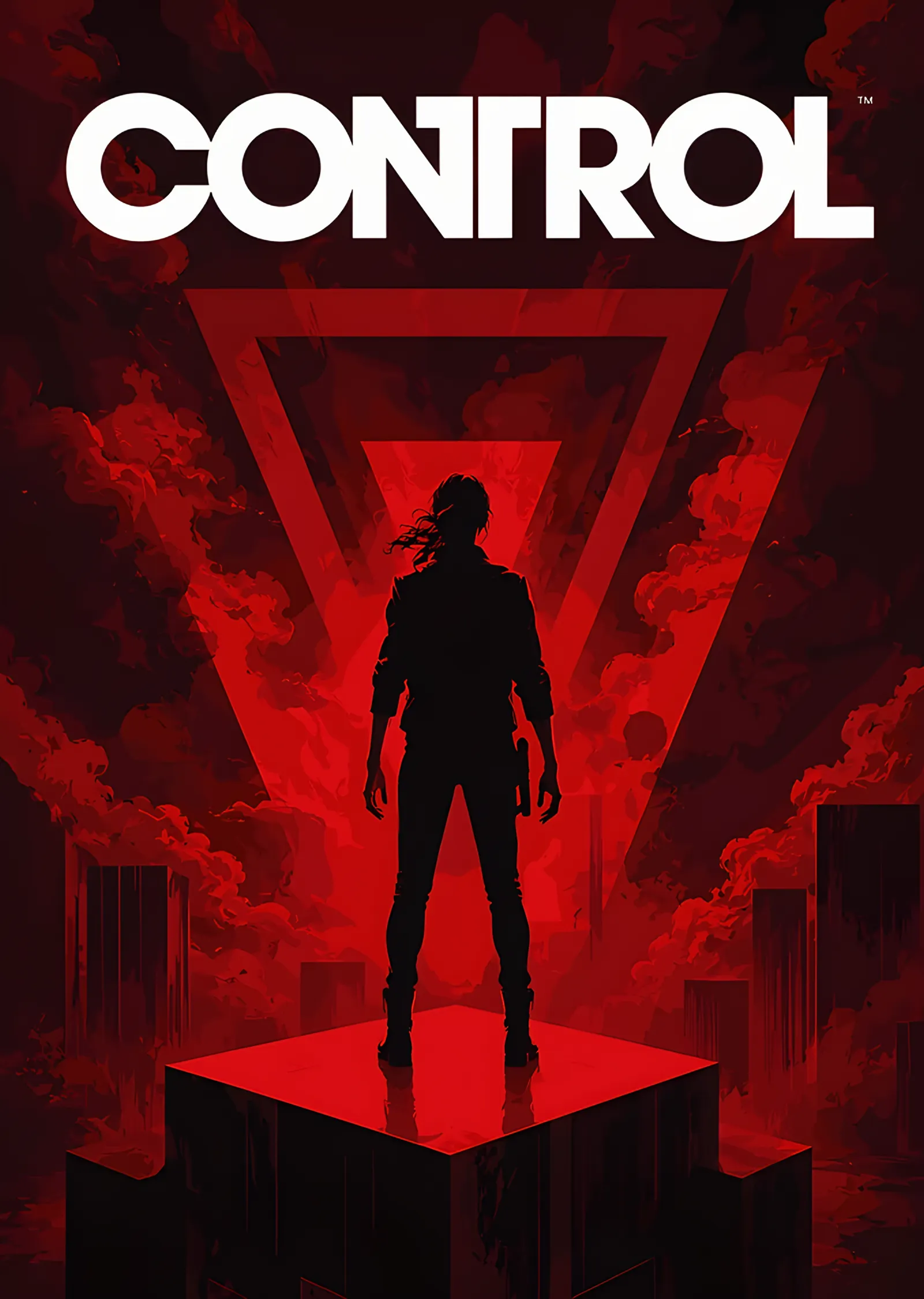 Control: Kızıl Üçgenlerde Silüet metal tablo