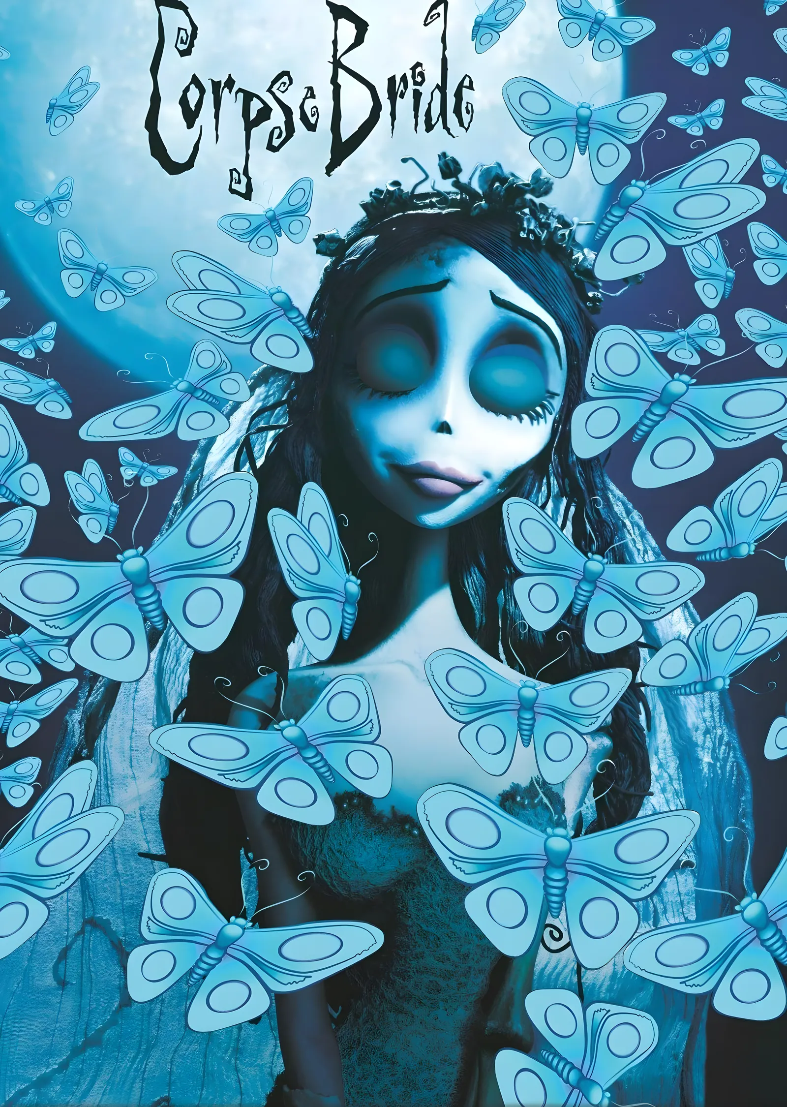 Corpse Bride - Mavi Kelebekler metal tablo
