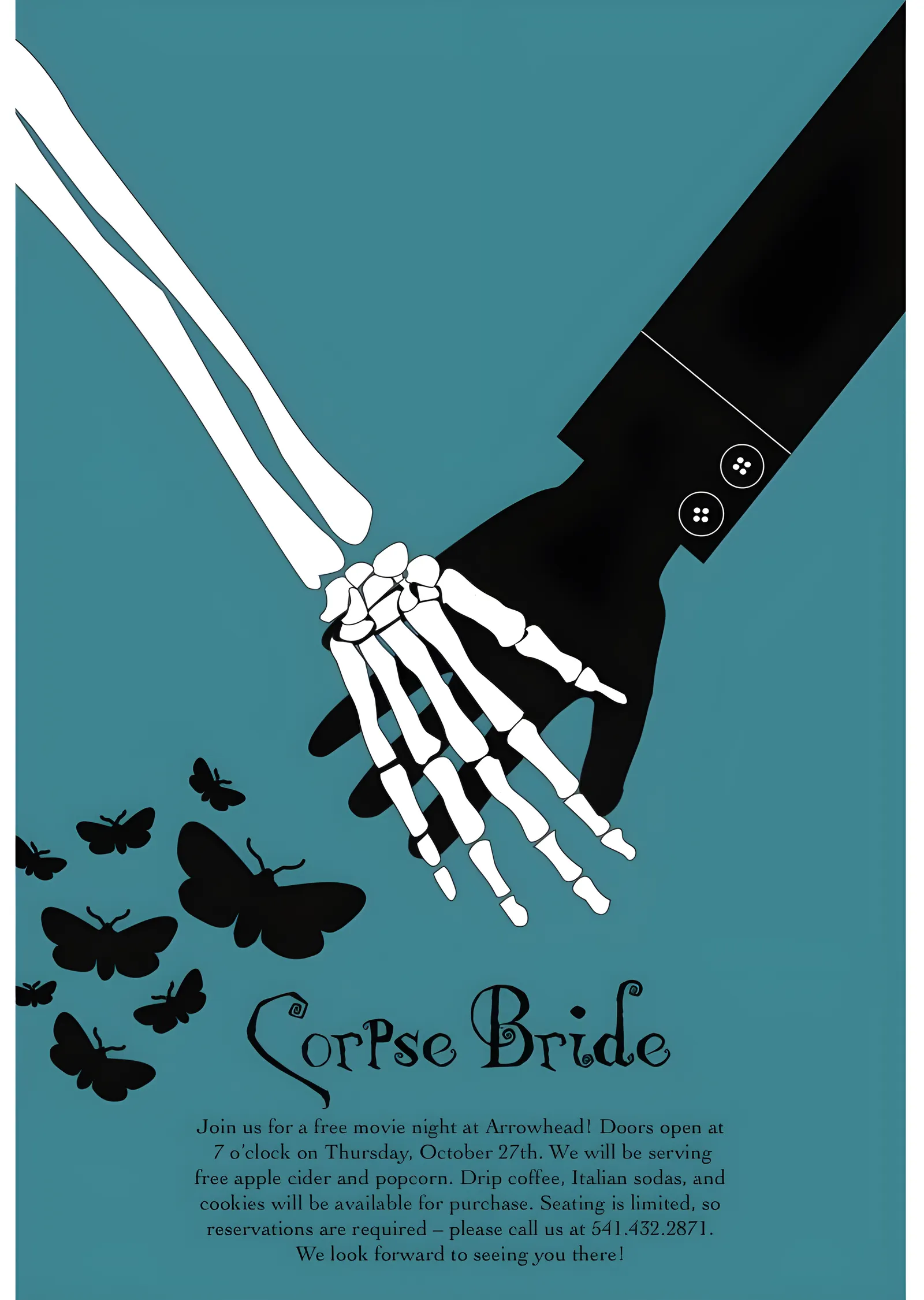 Corpse Bride - Turkuaz Davetiye metal tablo