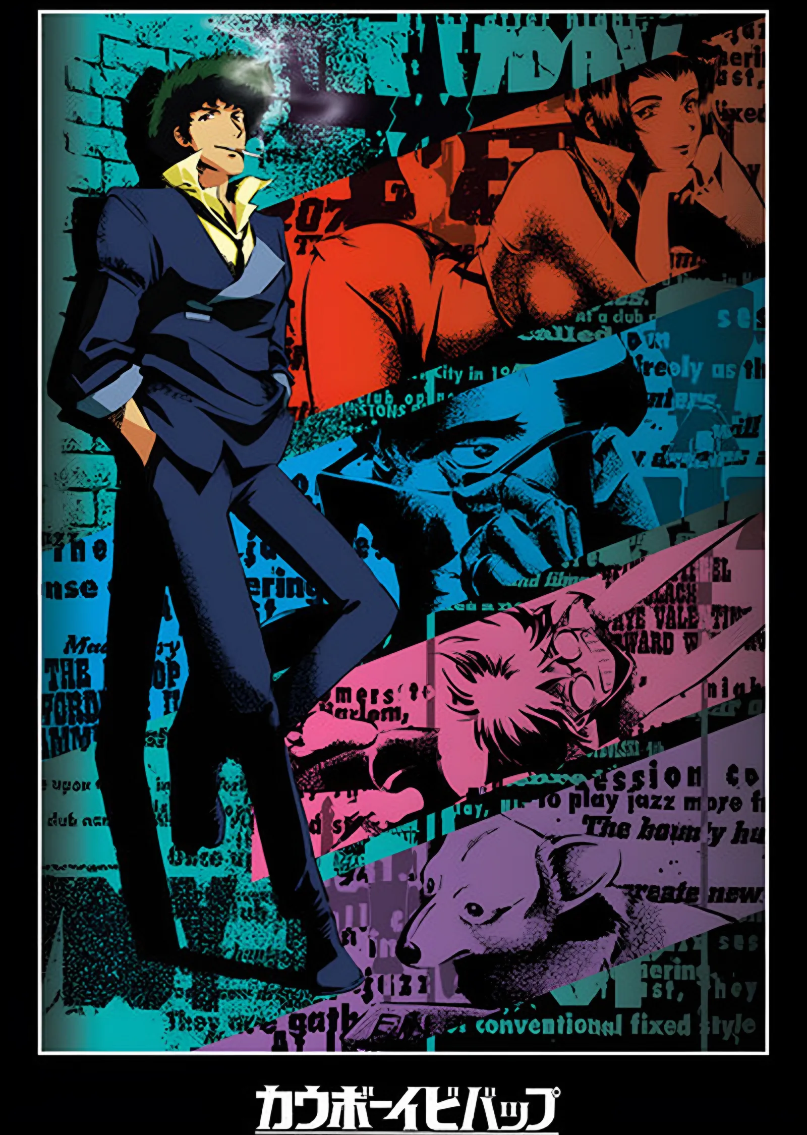 Cowboy Bebop - Neon Kolaj metal tablo