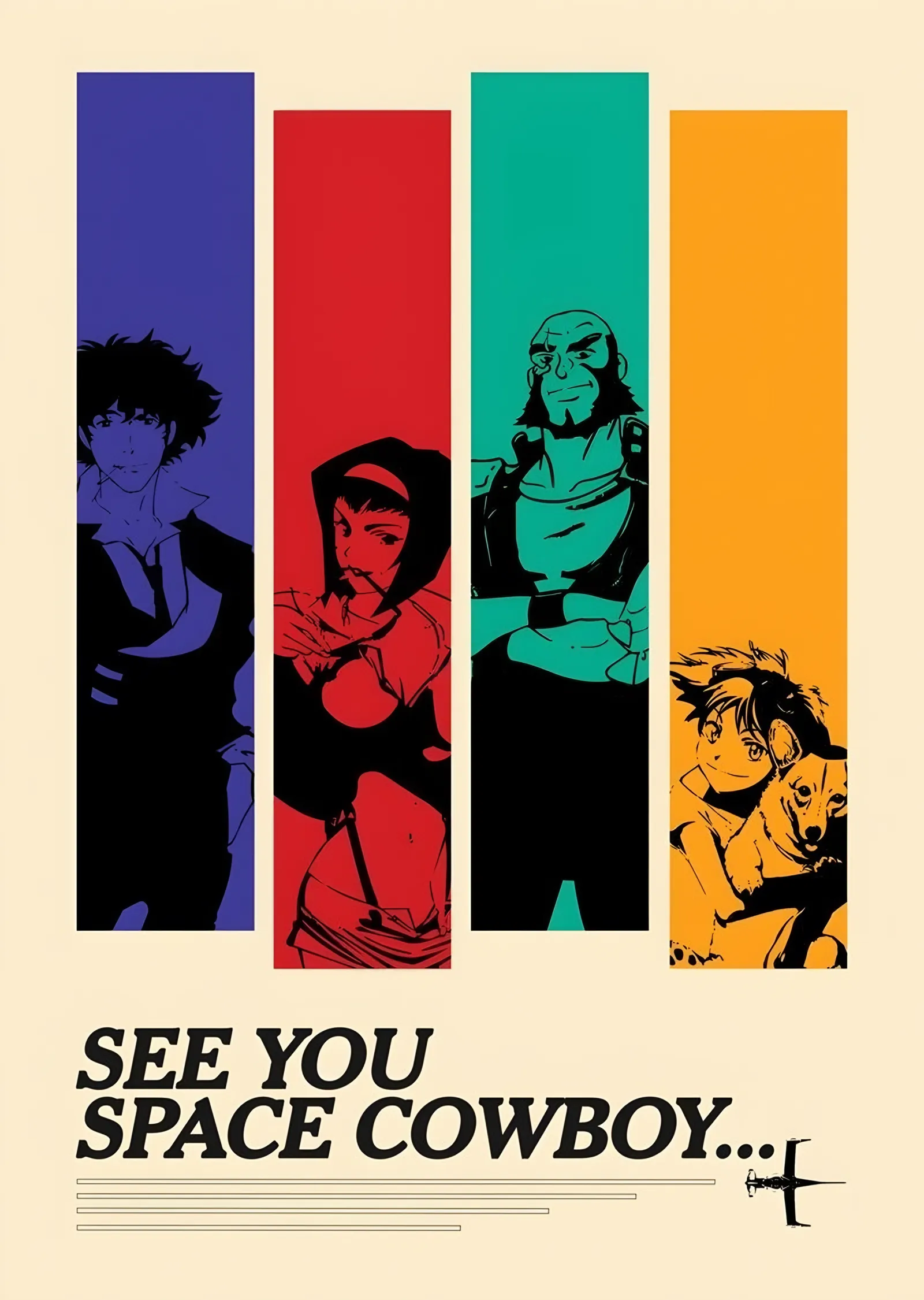 Cowboy Bebop - Renk Şeritleri metal tablo