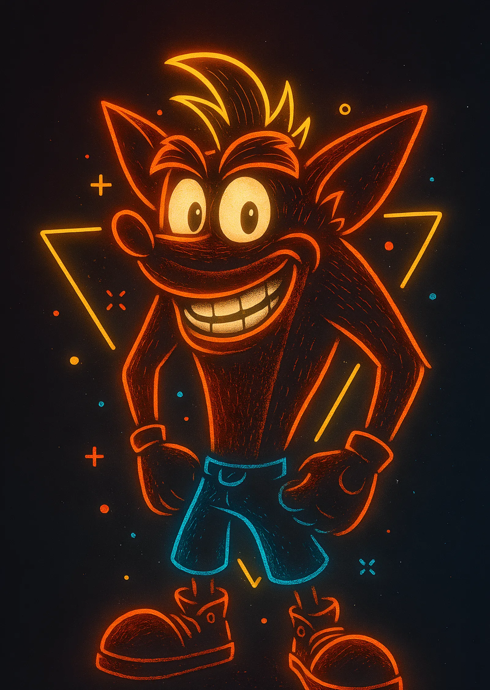 Crash Bandicoot: Neon Çizgi metal tablo