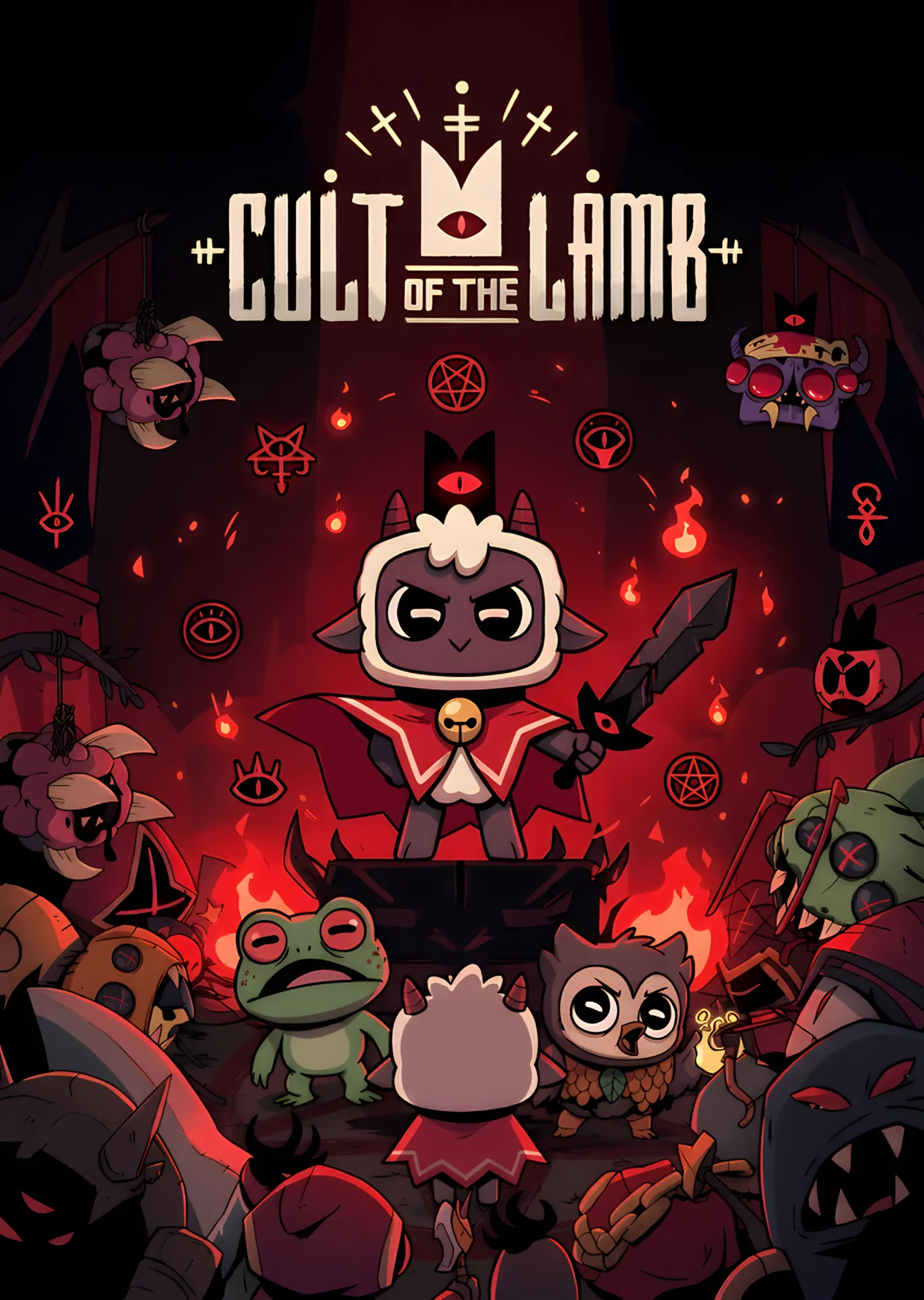 Cult of the Lamb: Kızıl Sunakta Müritler metal tablo