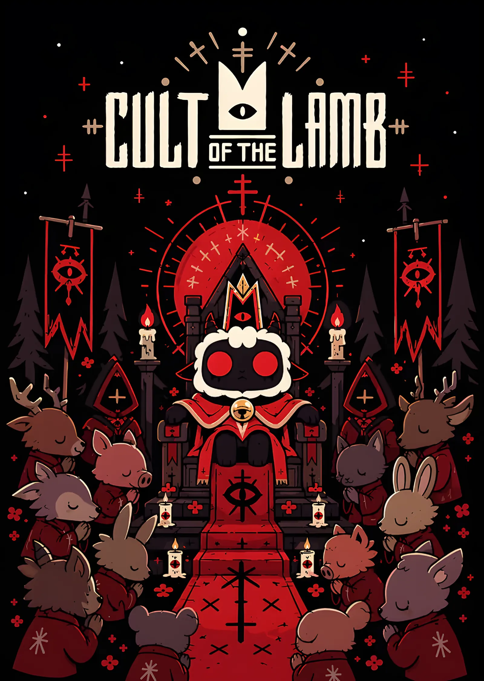 Cult of the Lamb: Kızıl Tapınakta Taht metal tablo