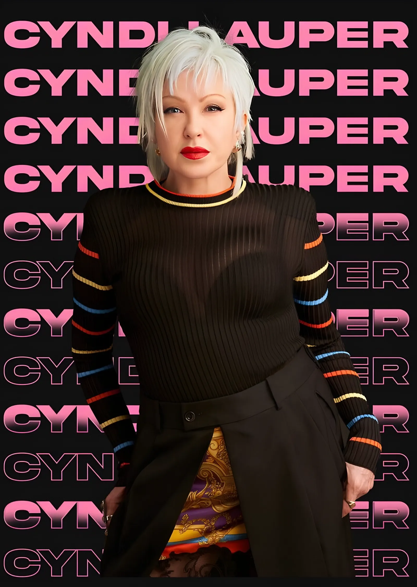 Cyndi Lauper - 2024 Portresi metal tablo