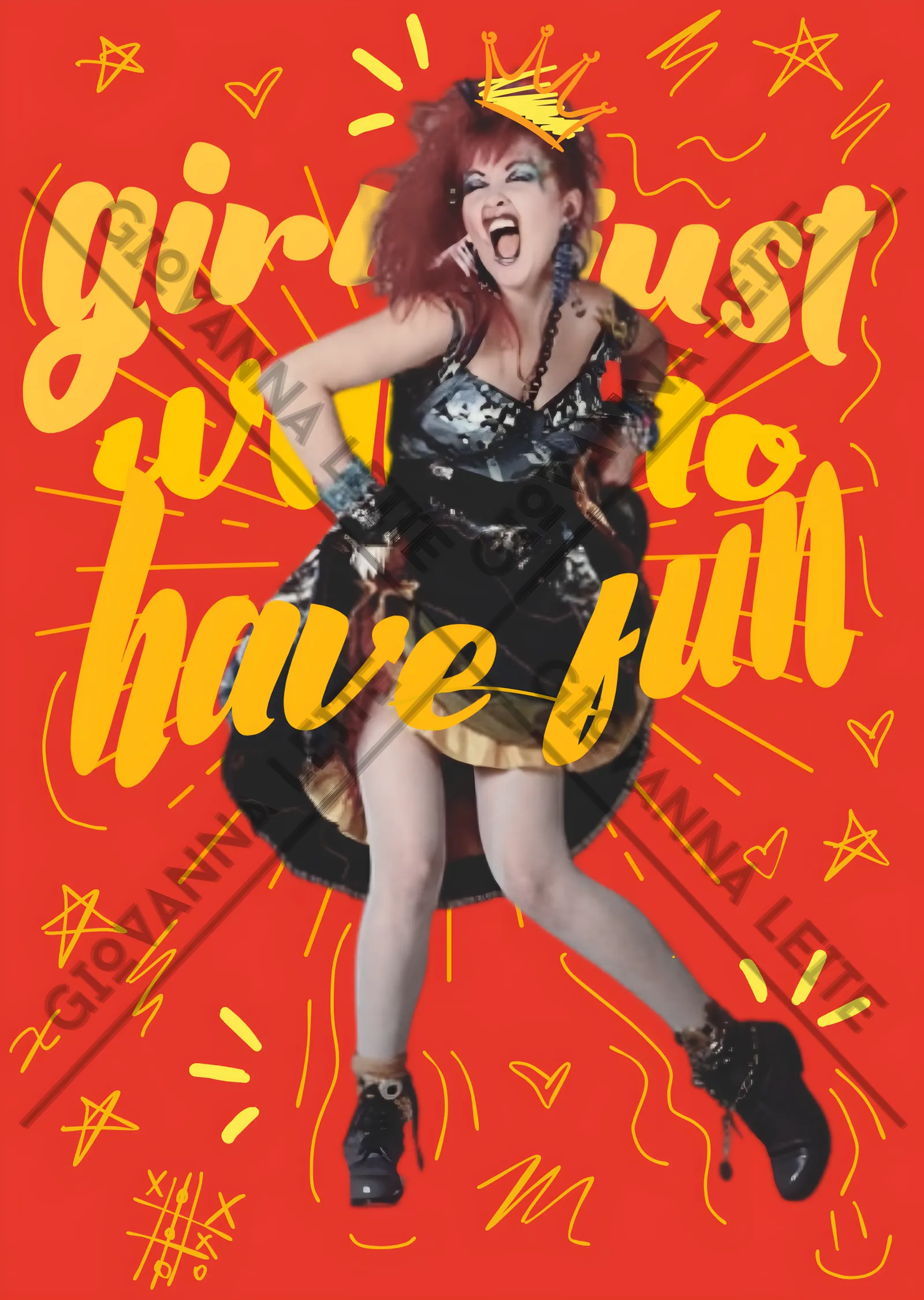 Cyndi Lauper - Girls Just Want to Have Fun metal tablo