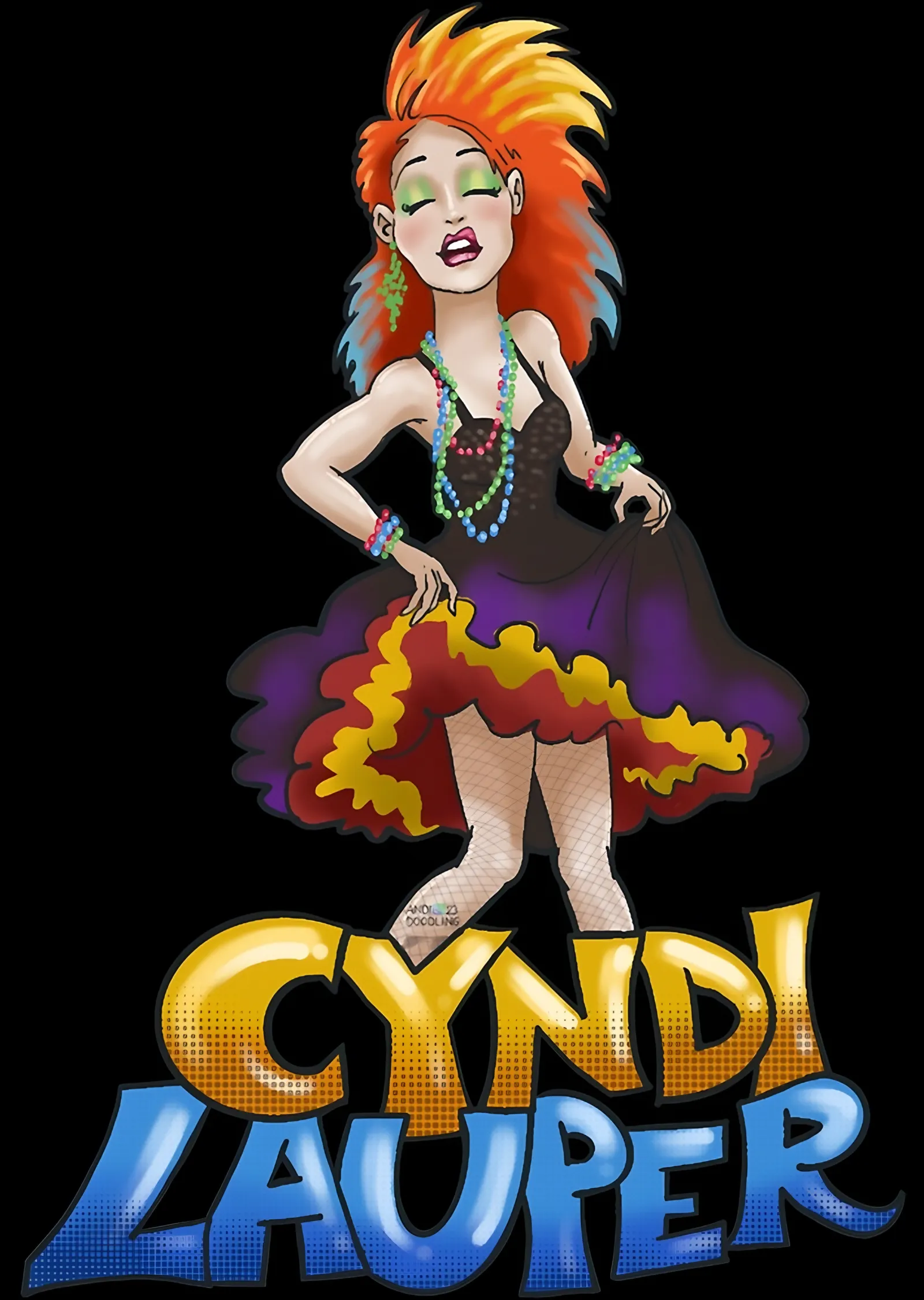 Cyndi Lauper - Karikatür Figür metal tablo