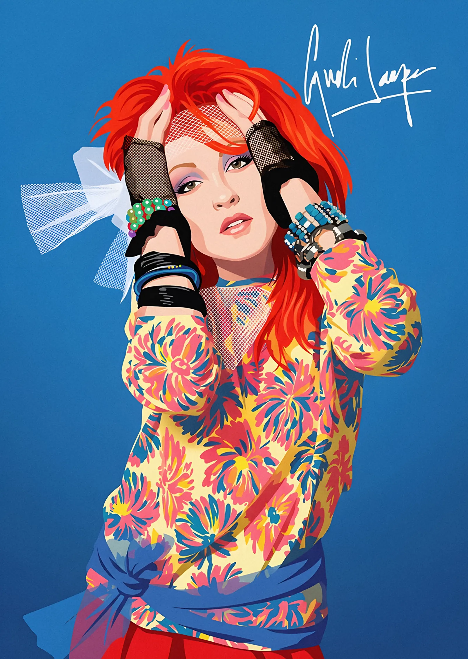 Cyndi Lauper - Seksenler Renk Patlaması metal tablo