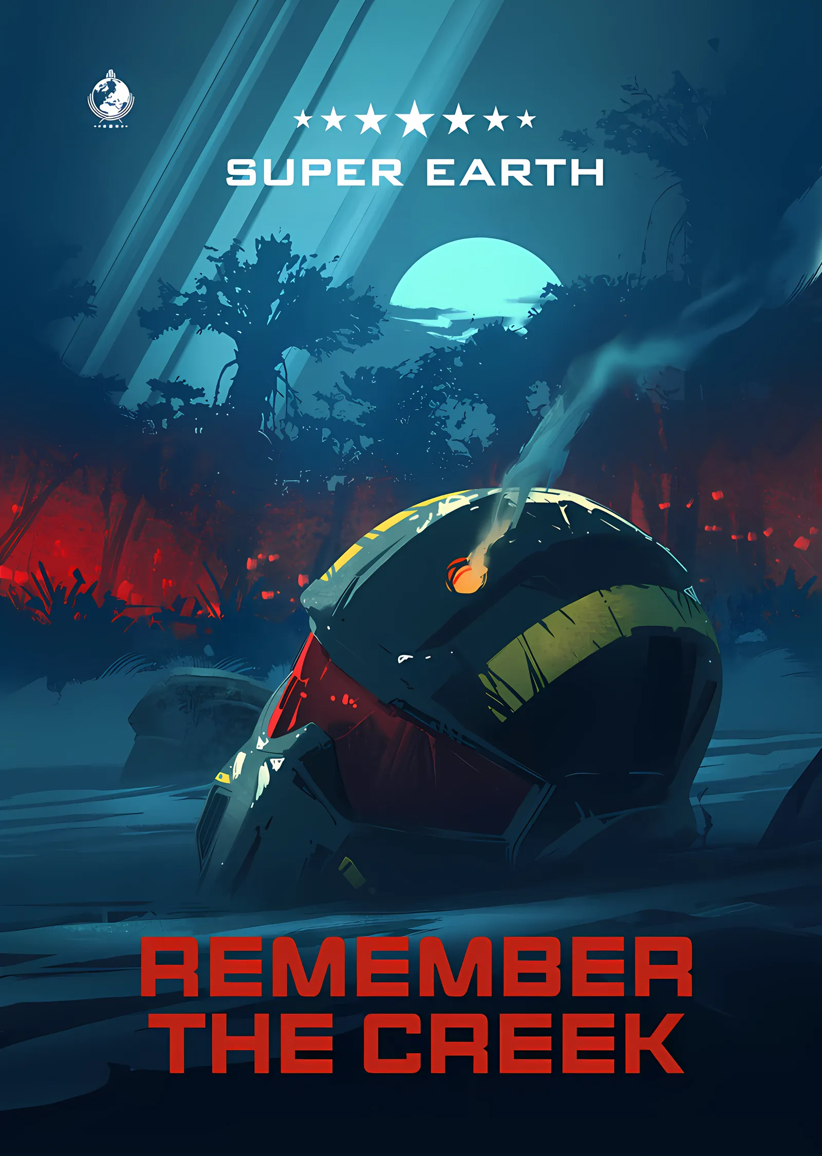 Helldivers: Remember the Creek metal tablo
