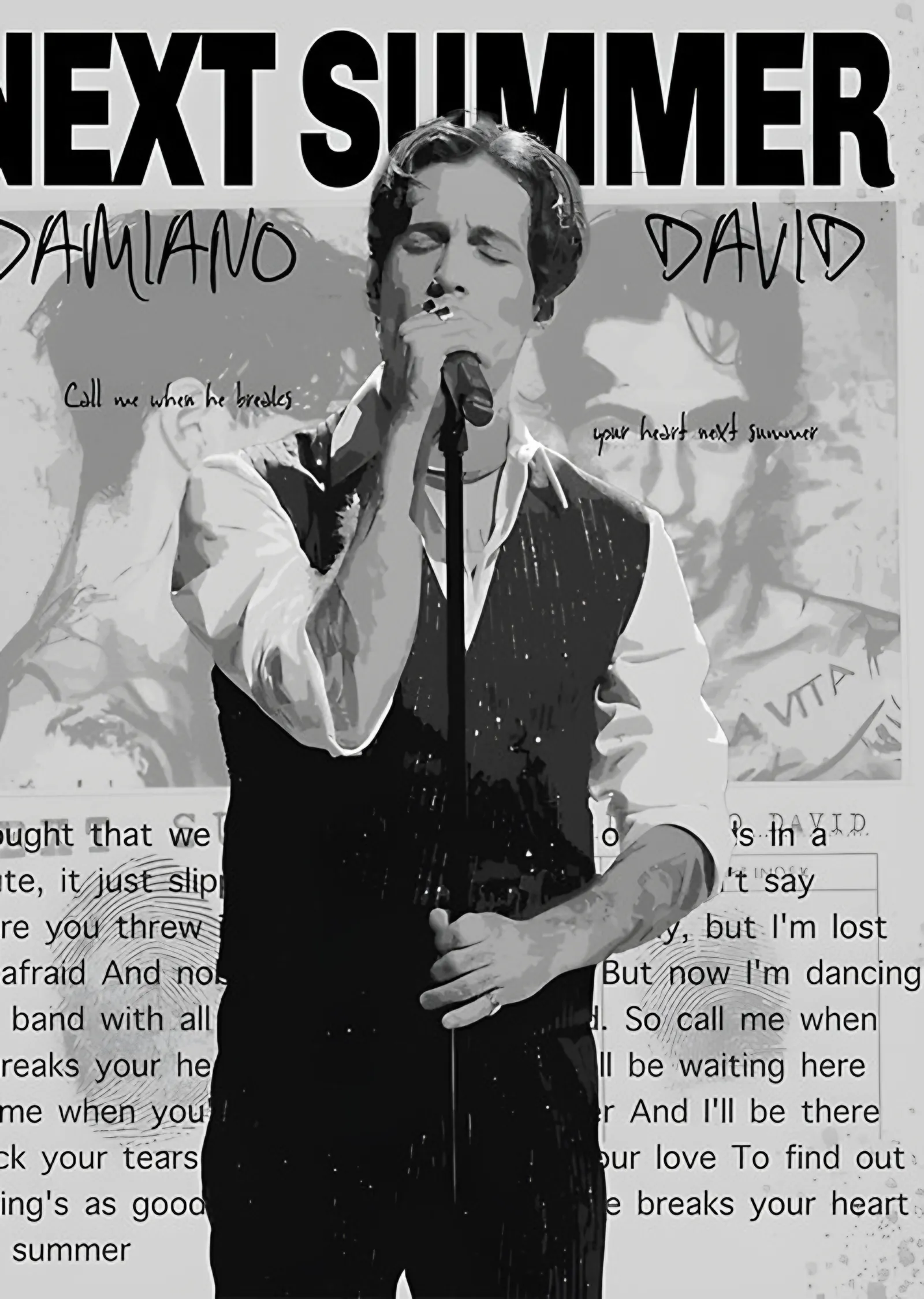 Damiano David - Next Summer metal tablo
