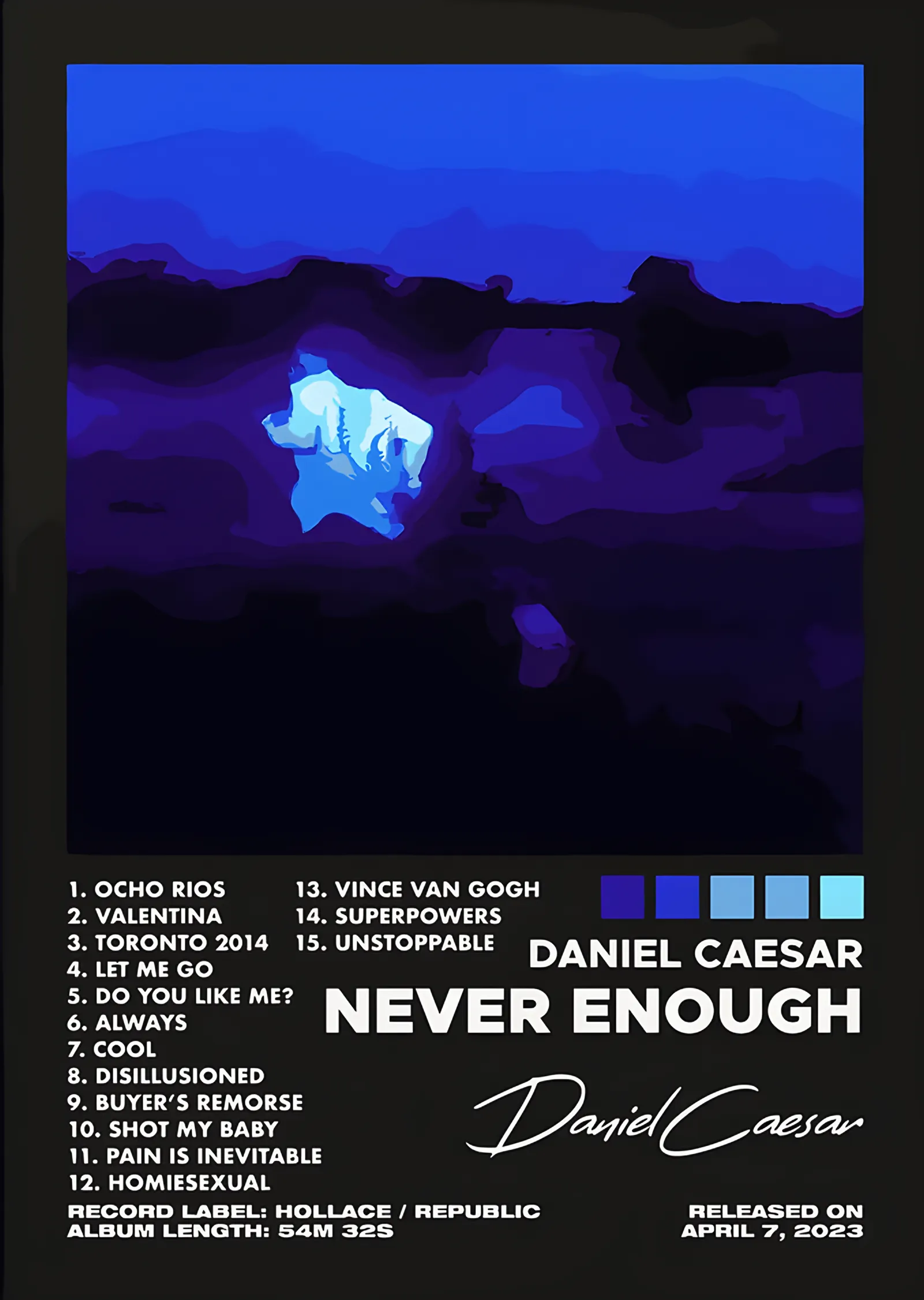Daniel Caesar - Never Enough Şarkı Listesi metal tablo