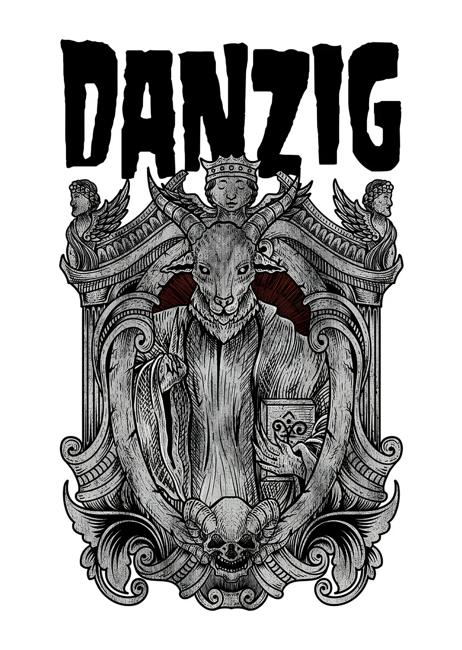 Danzig: Beyaz Zeminde Gravür Koç Arması metal tablo