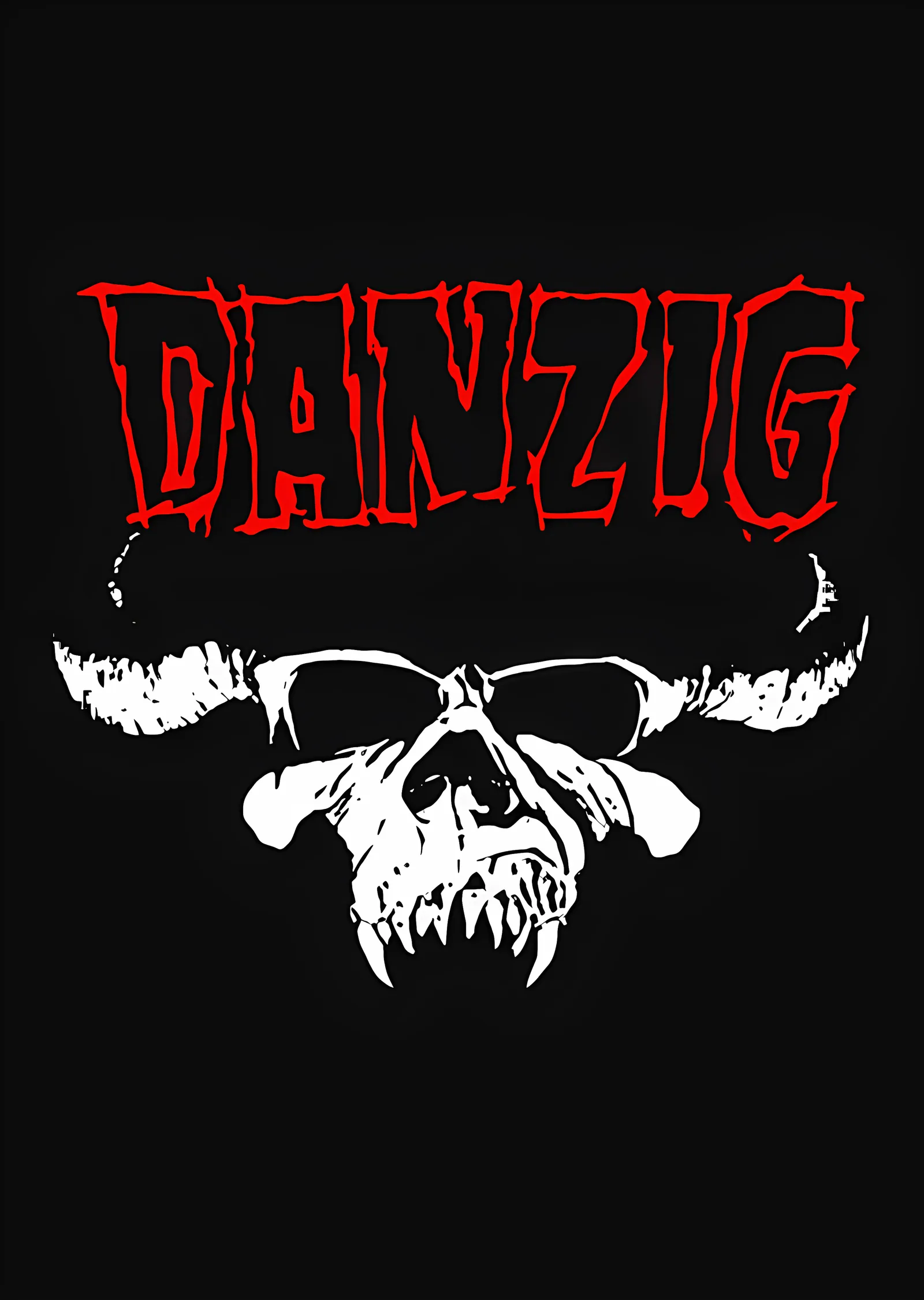 Danzig: Kızıl Yazıda Kafatası Logosu metal tablo