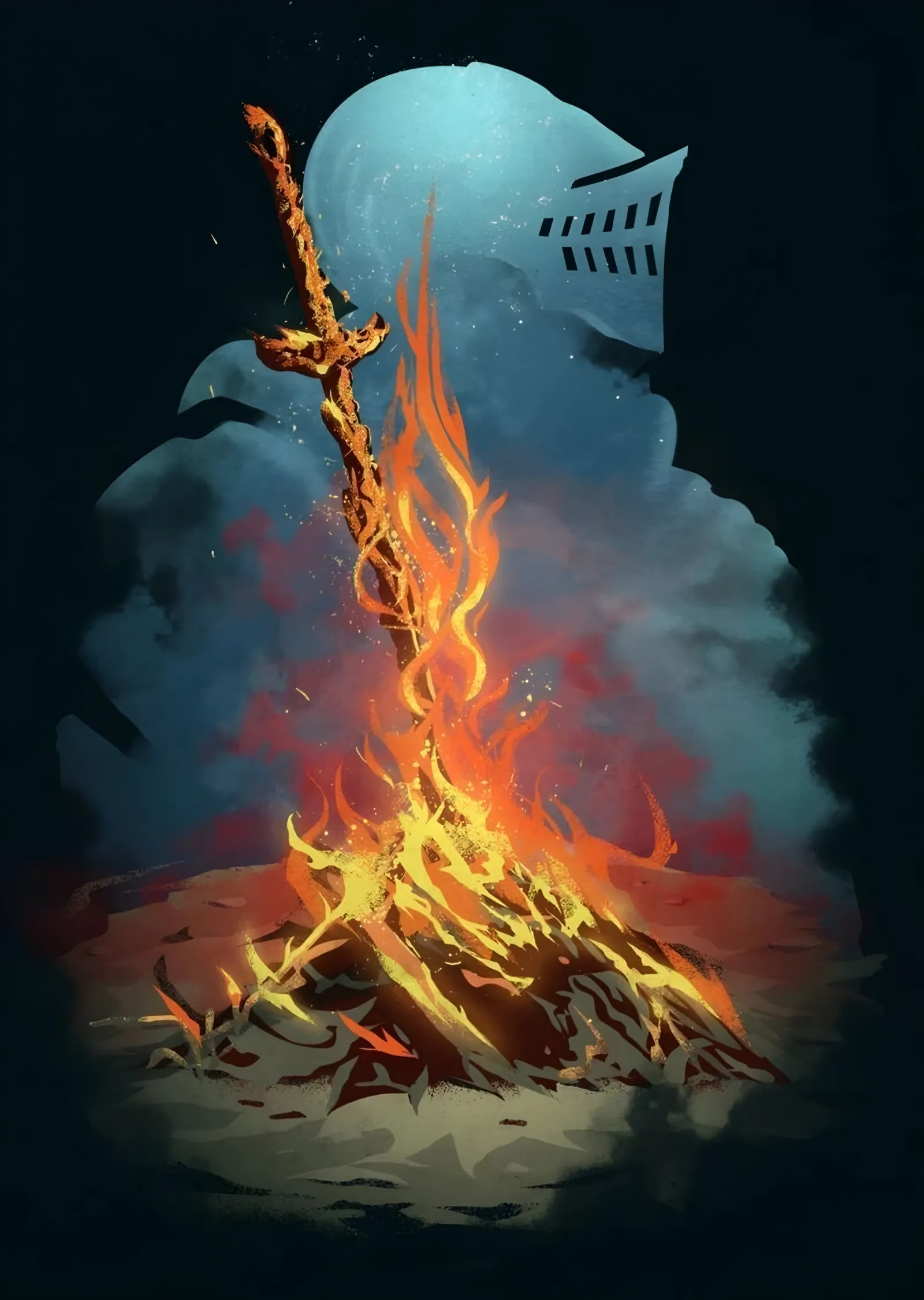 Dark Souls - Ateş Yakma Noktası metal tablo