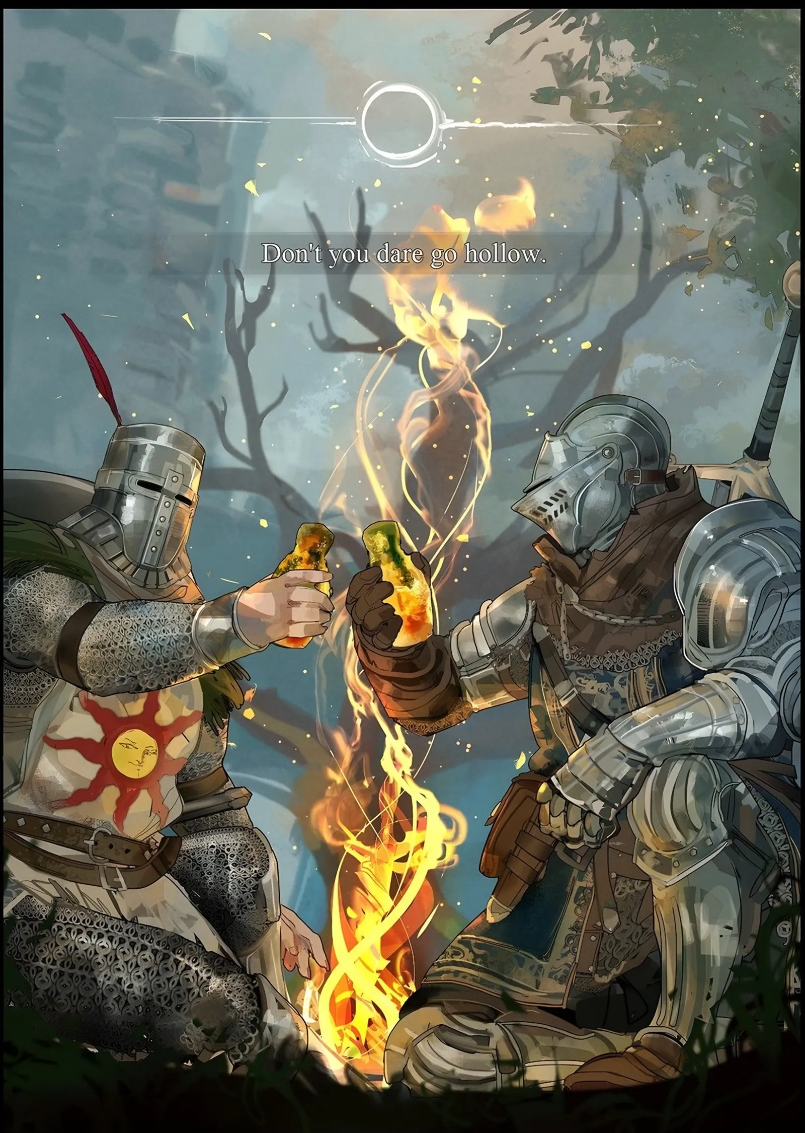 Dark Souls - Don't You Dare Go Hollow metal tablo