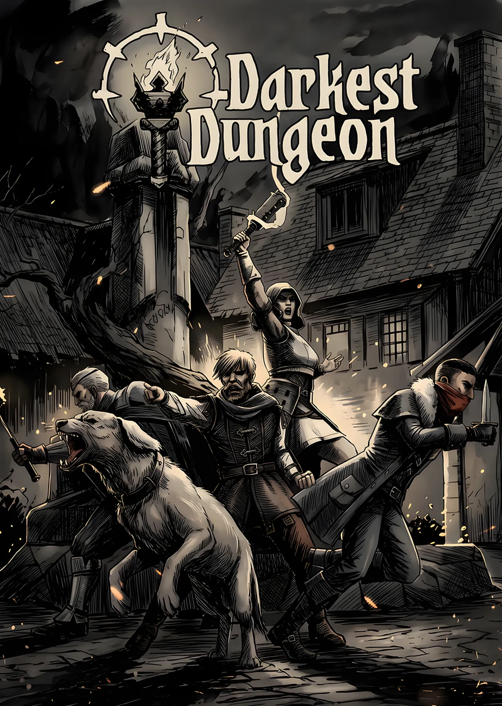 Darkest Dungeon: Sokakta Yaratıklara Karşı Kadro metal tablo
