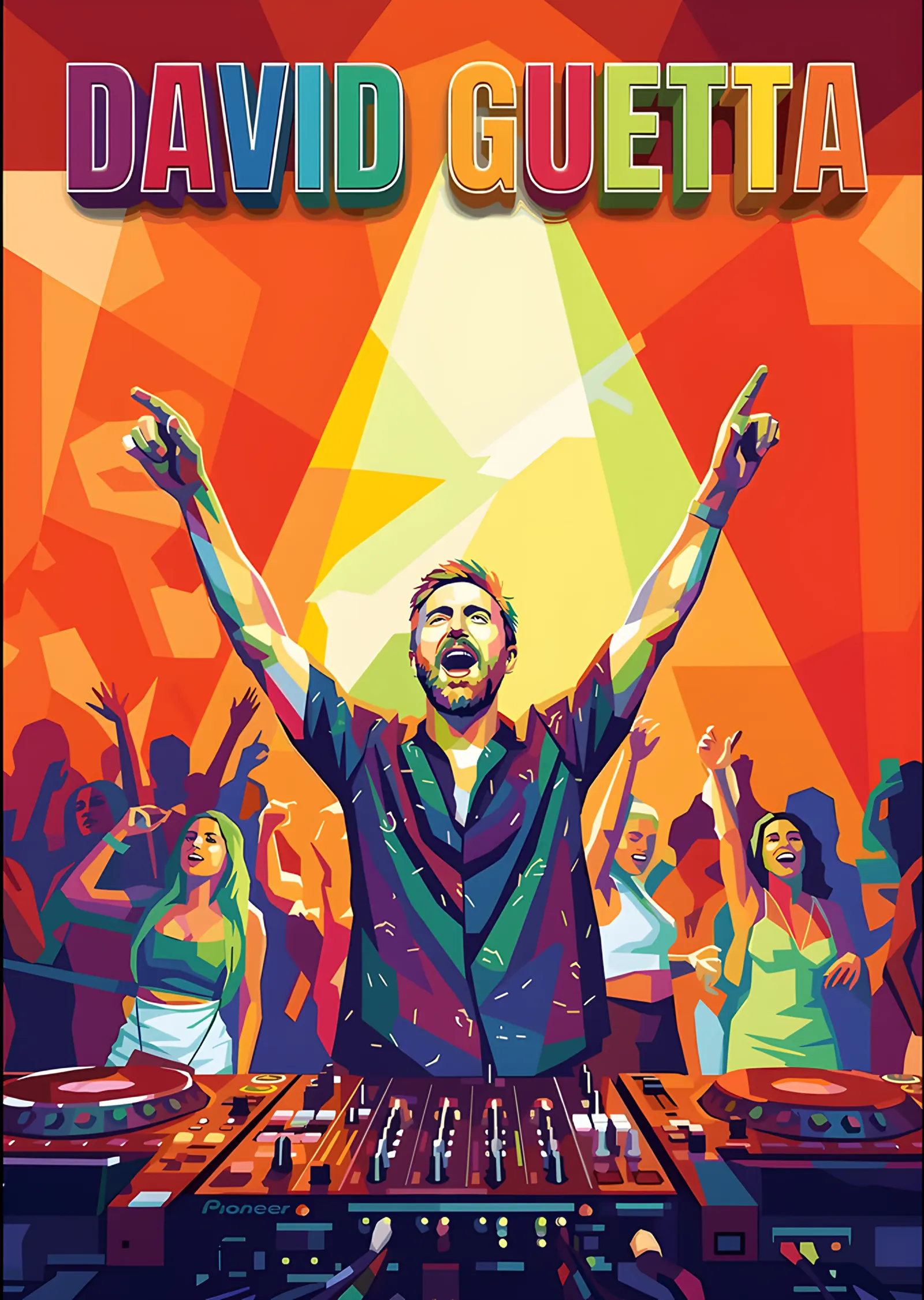 David Guetta - DJ Kabini Pop Art metal tablo