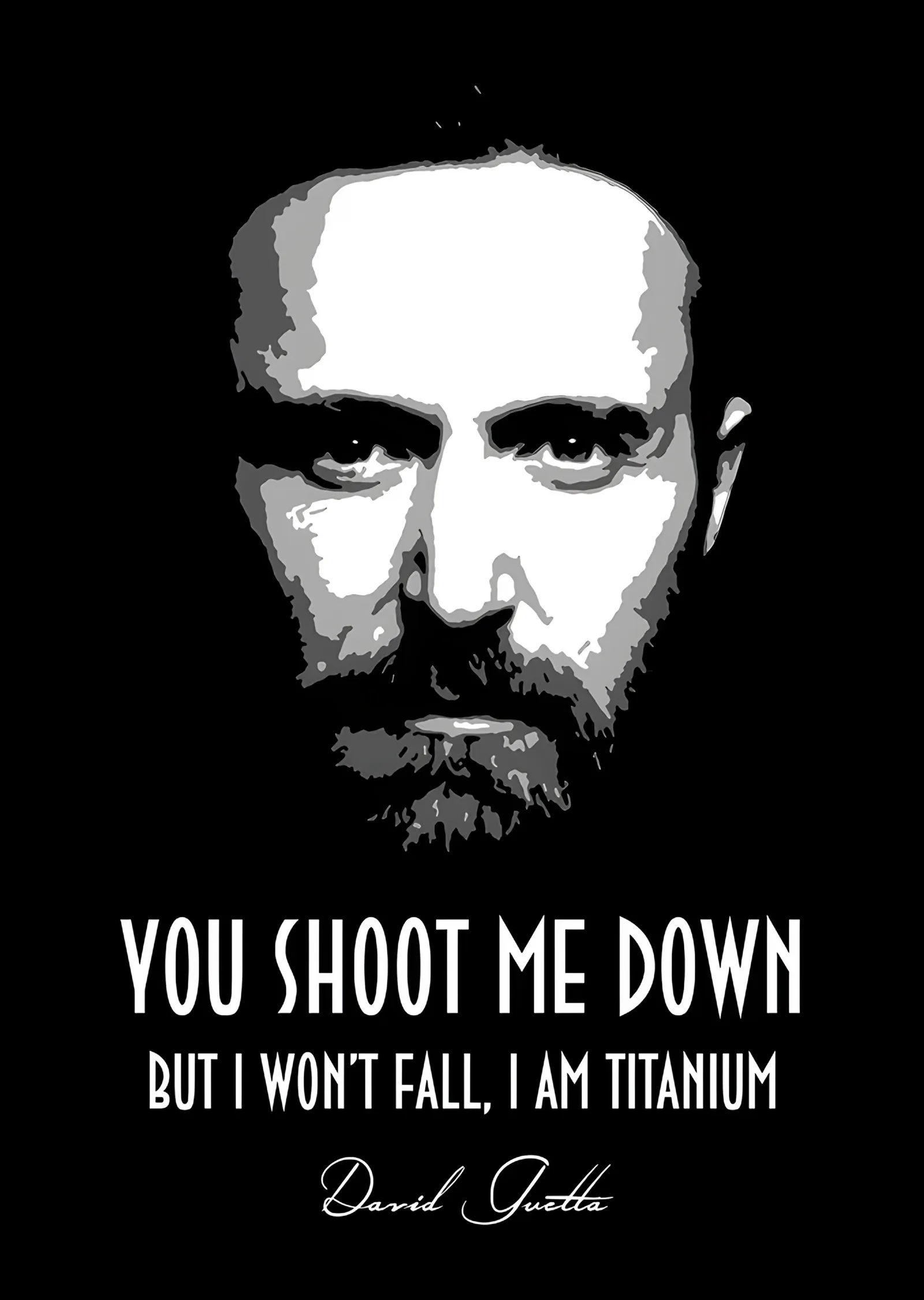 David Guetta - Titanium Sözü metal tablo
