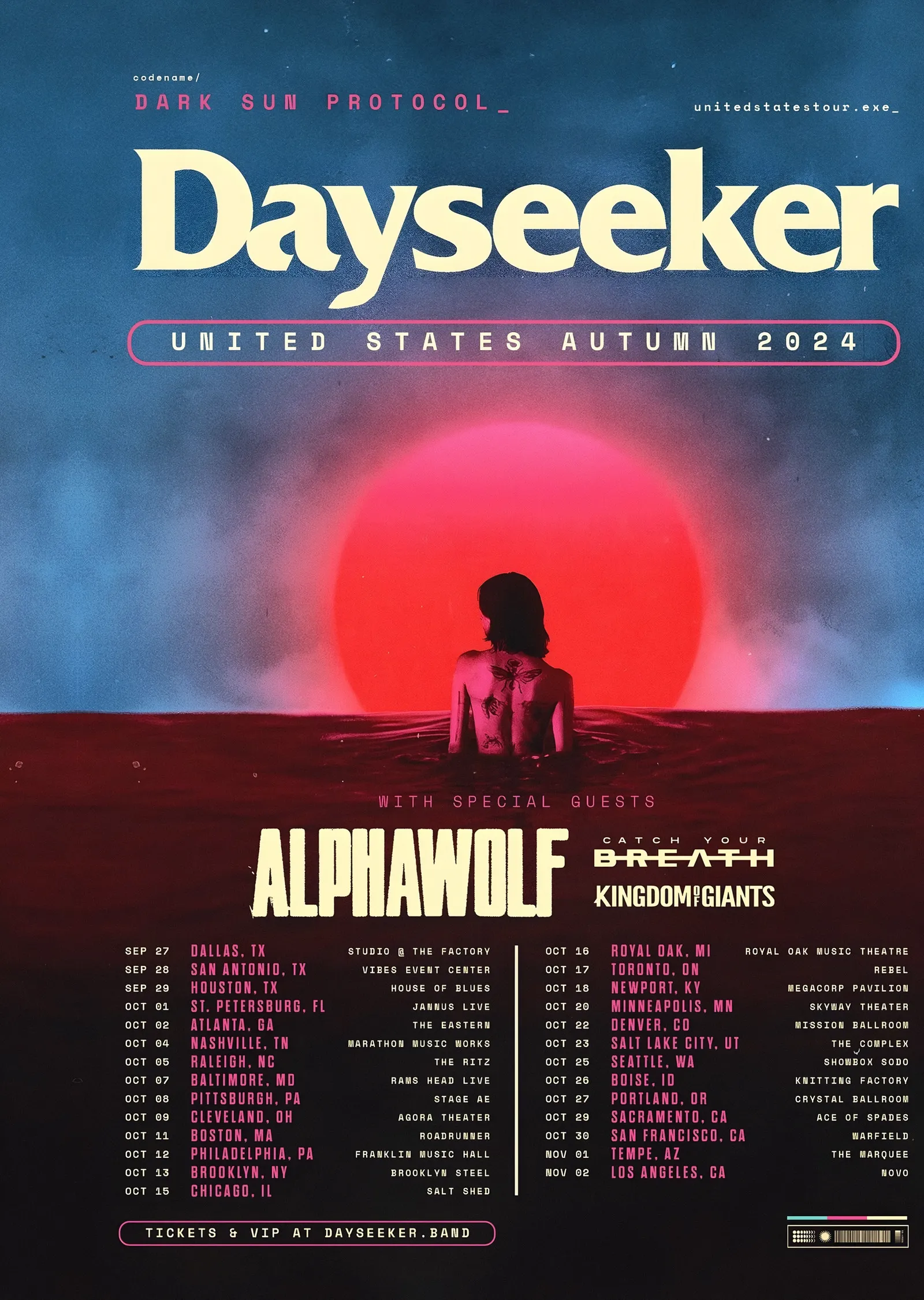 Dayseeker - Dark Sun Protocol Turnesi metal tablo