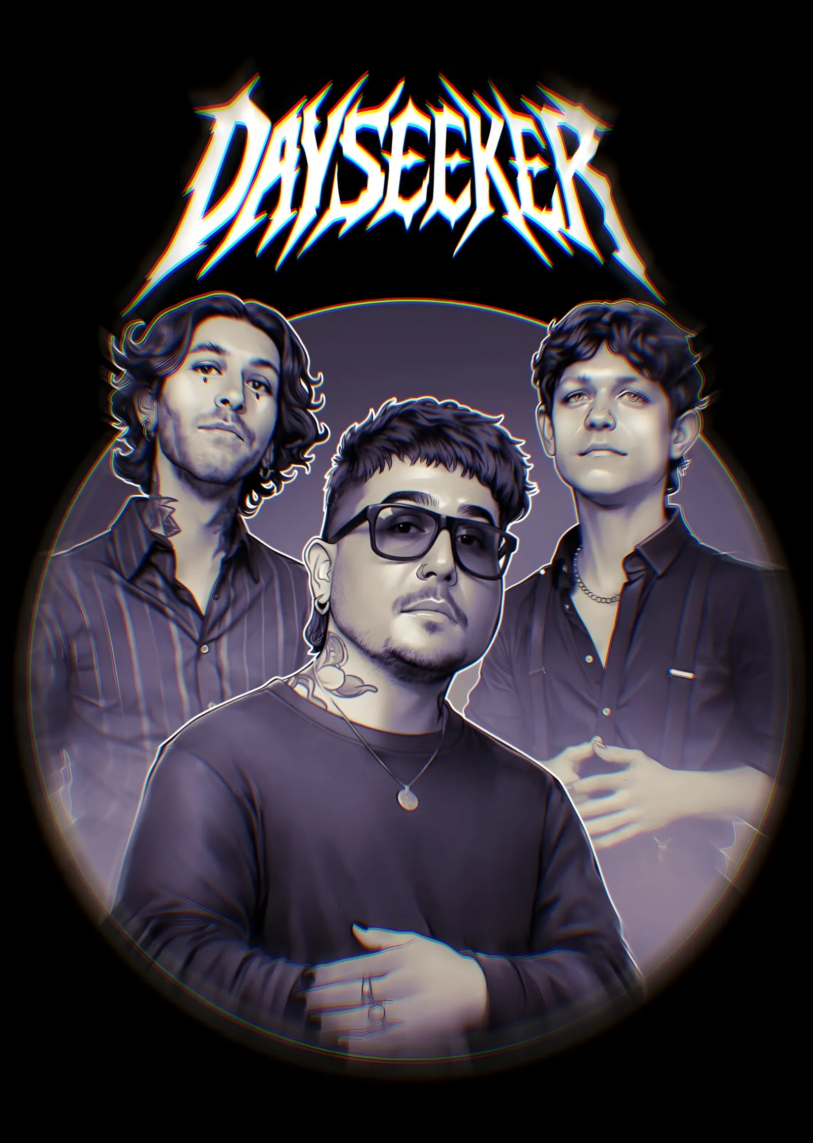 Dayseeker - Grup Portresi metal tablo