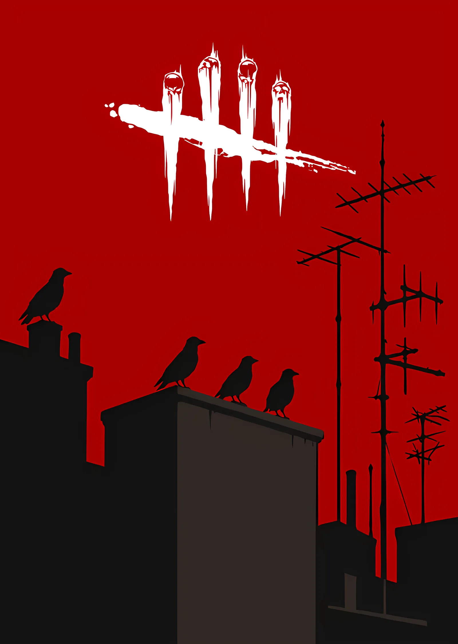 Dead by Daylight: Kızıl Gökte Çatıdaki Kargalar metal tablo