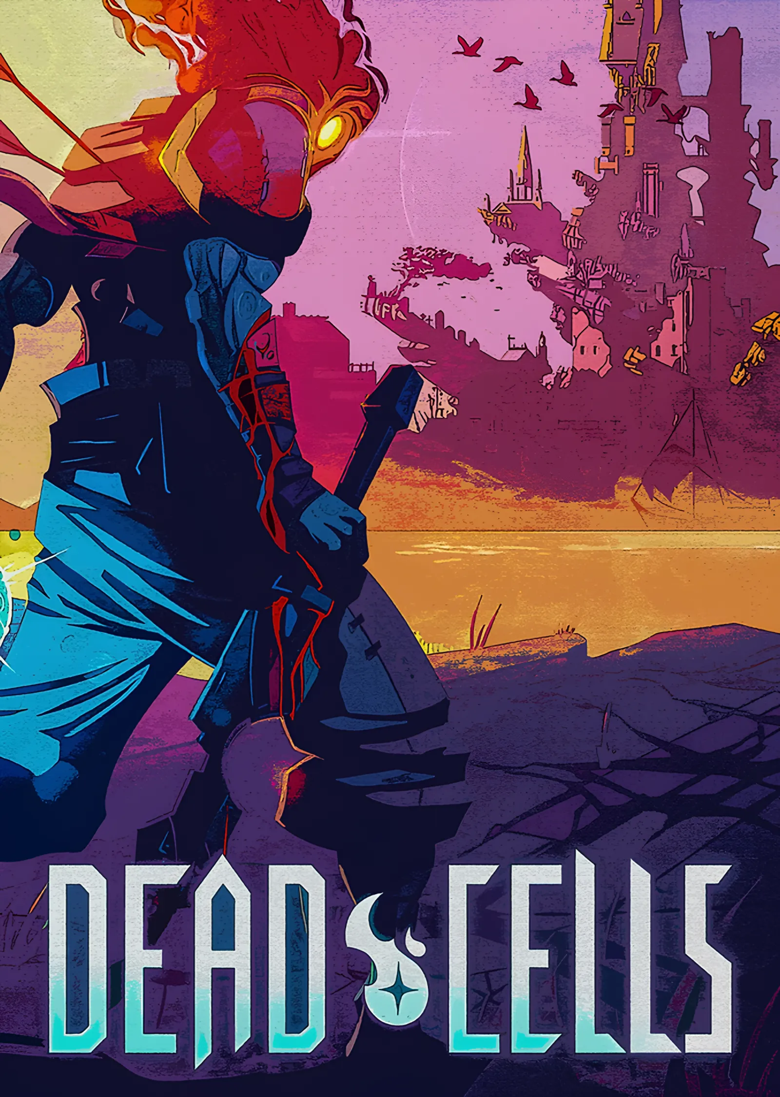 Dead Cells: Pembe Gün Batımında Kale metal tablo