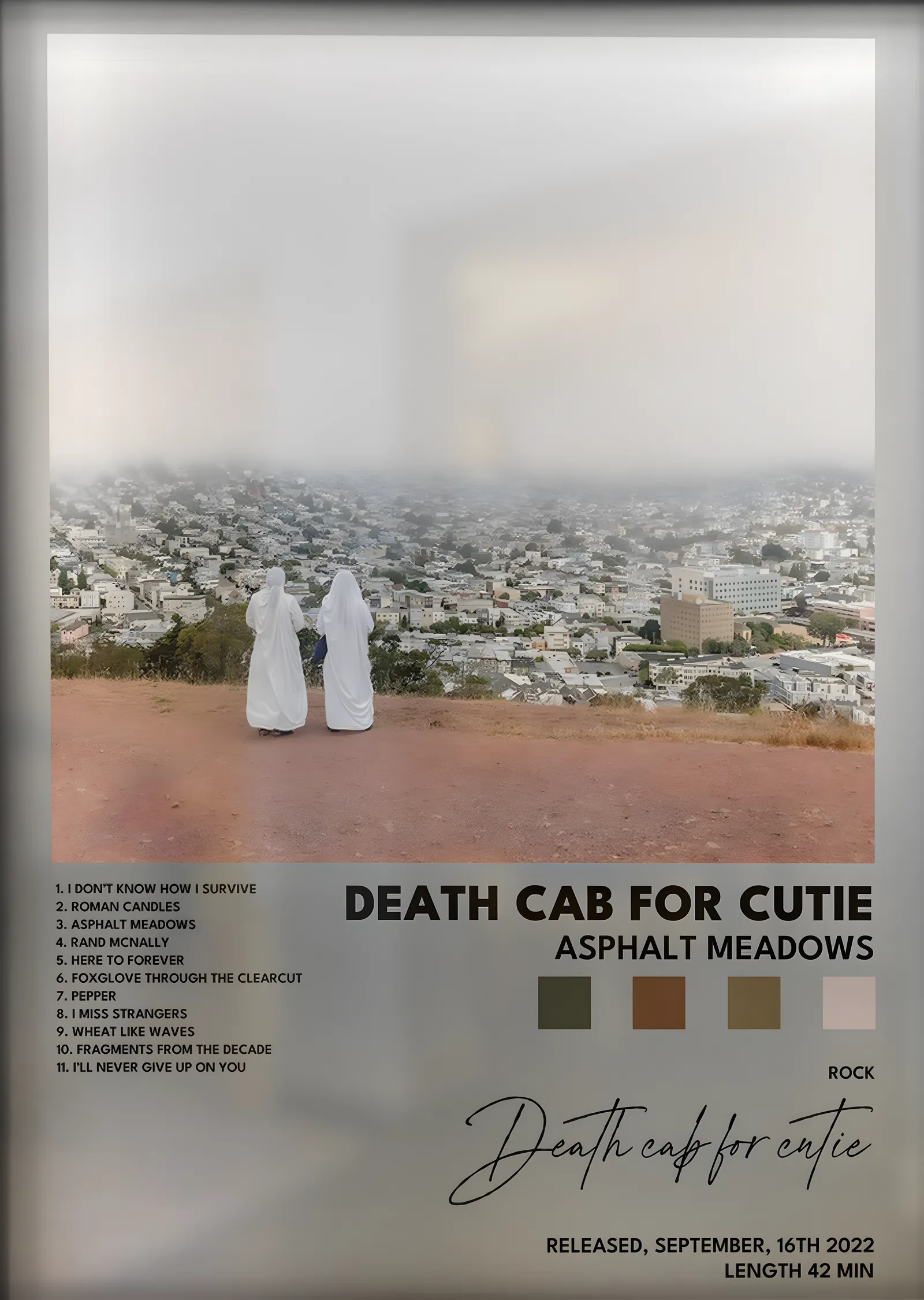 Death Cab for Cutie: Asphalt Meadows metal tablo