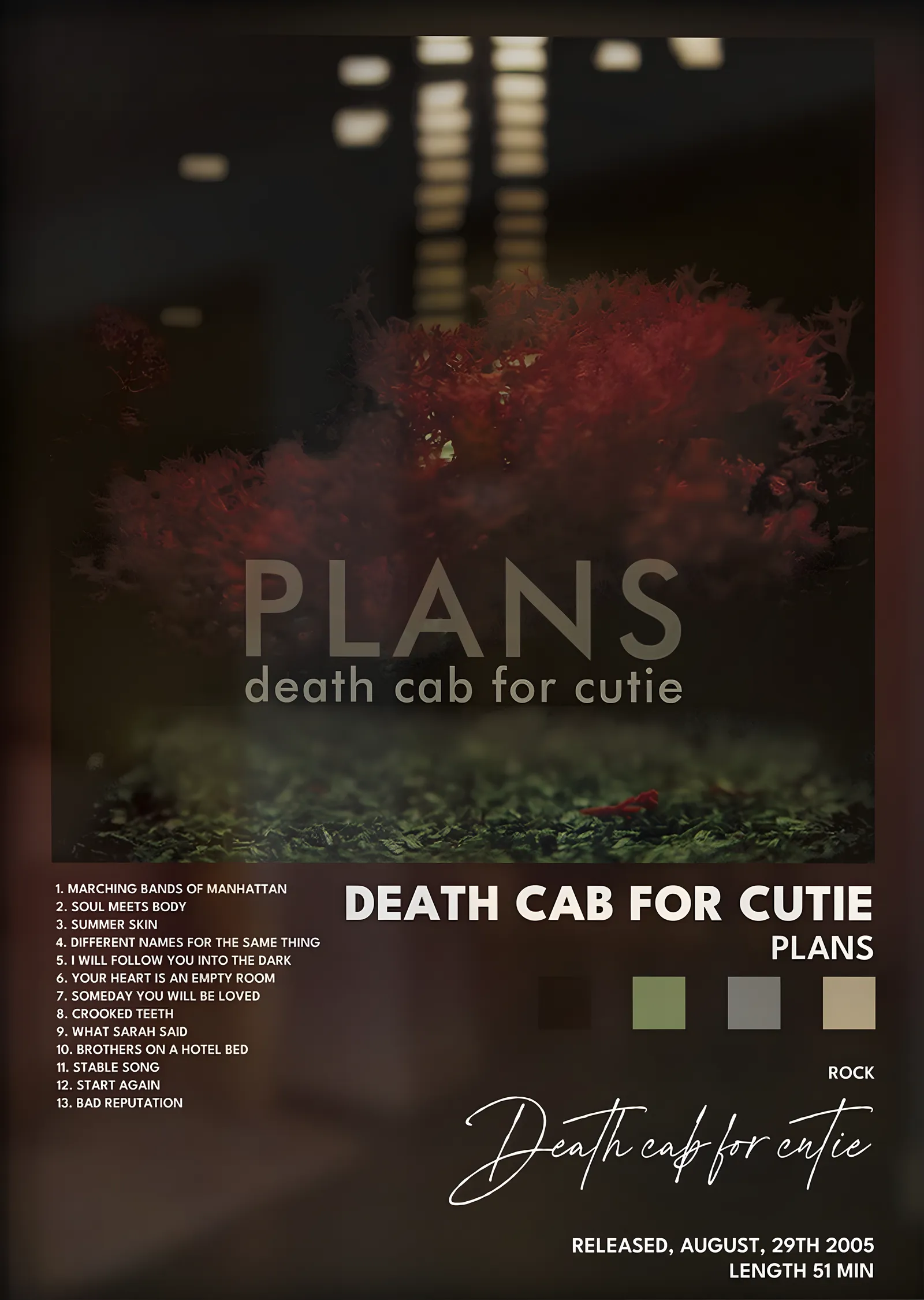 Death Cab for Cutie: Plans metal tablo