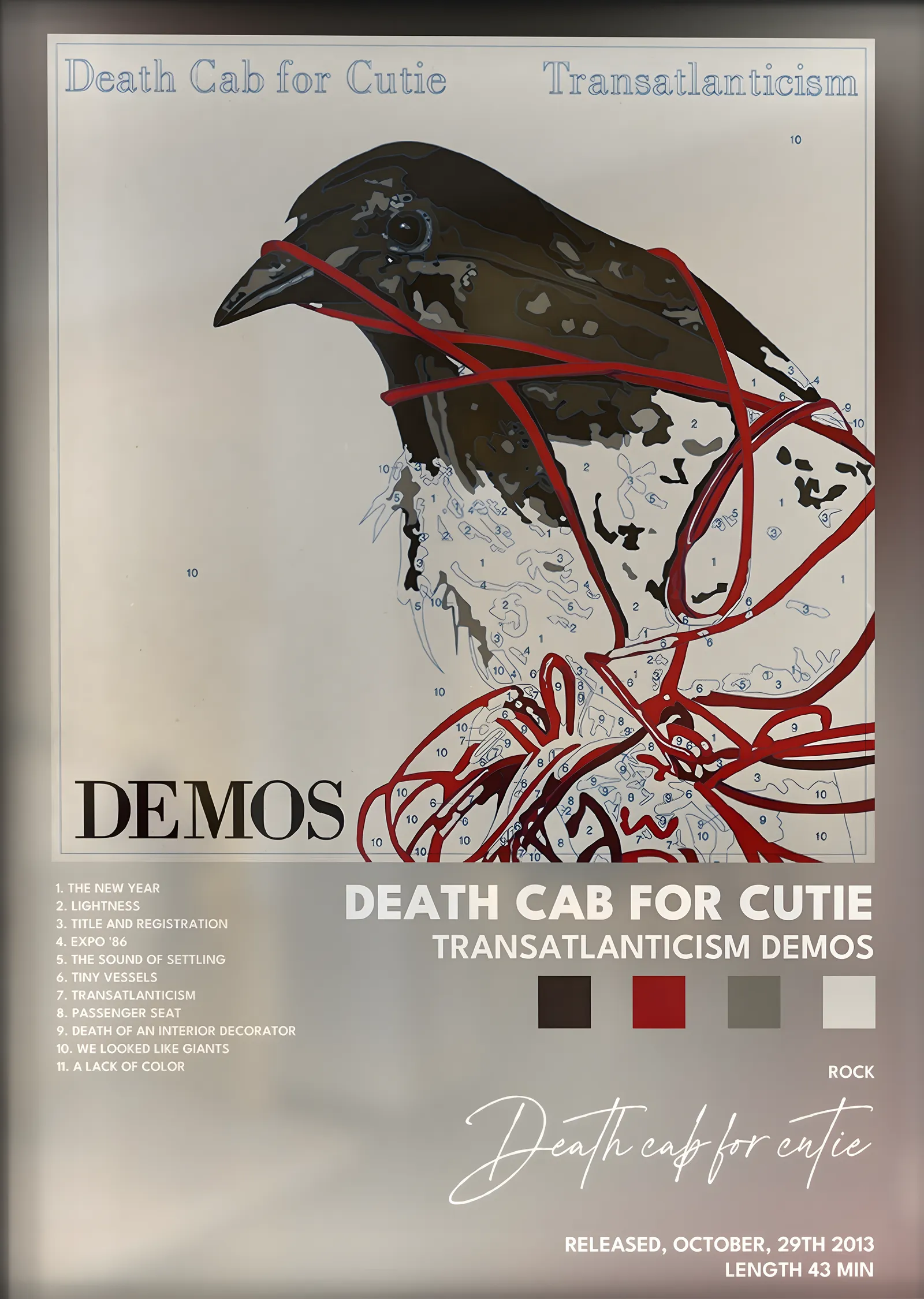 Death Cab for Cutie: Transatlanticism Demos metal tablo
