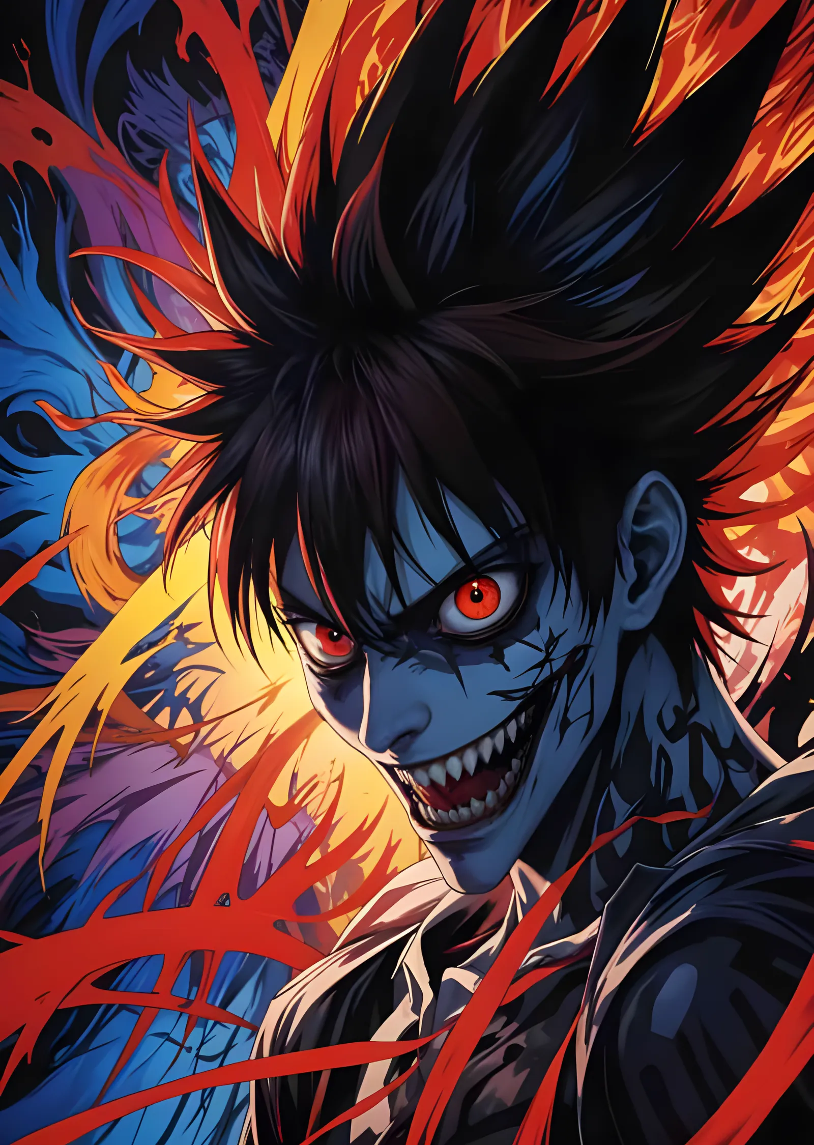 Death Note - Ryuk'un Alevli Sırıtışı metal tablo