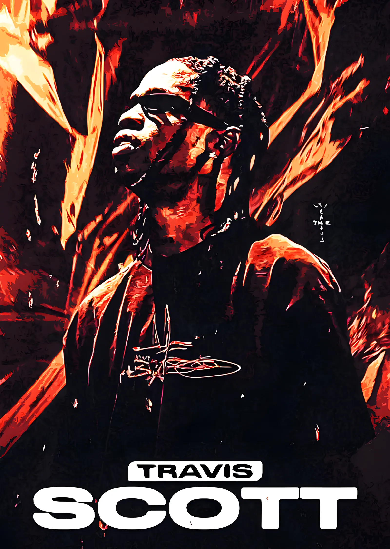 Travis Scott: Kırmızı metal tablo