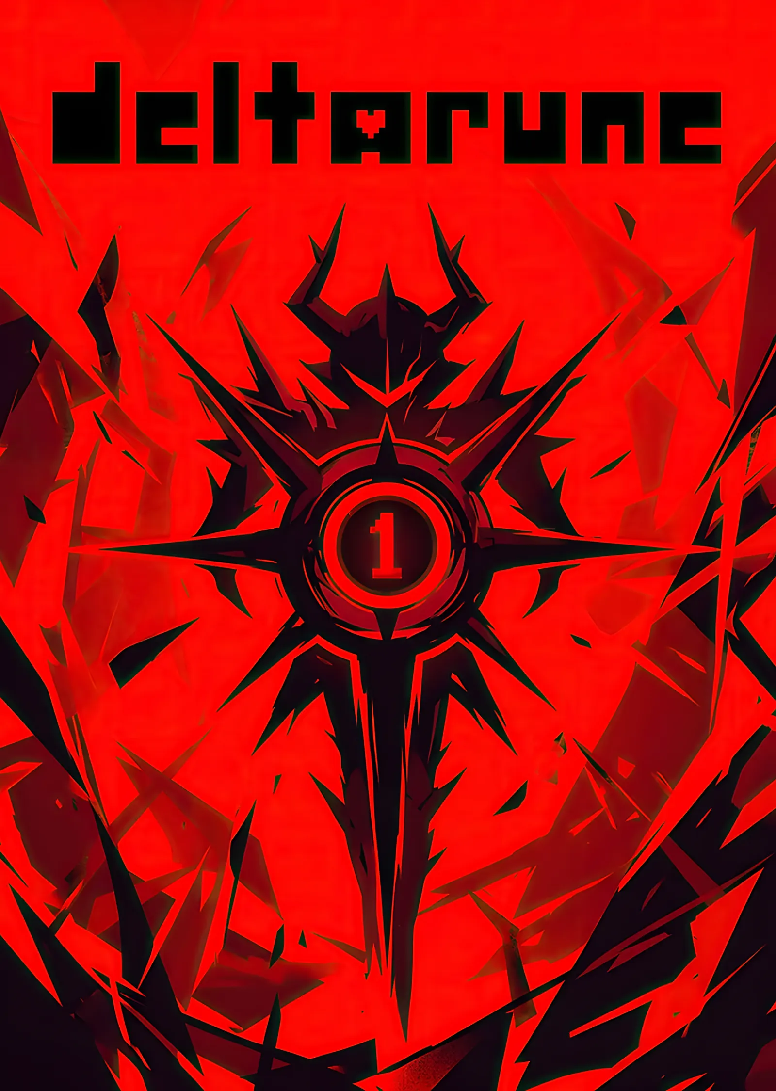 Deltarune: Kırmızı Zeminde Dikenli Amblem metal tablo