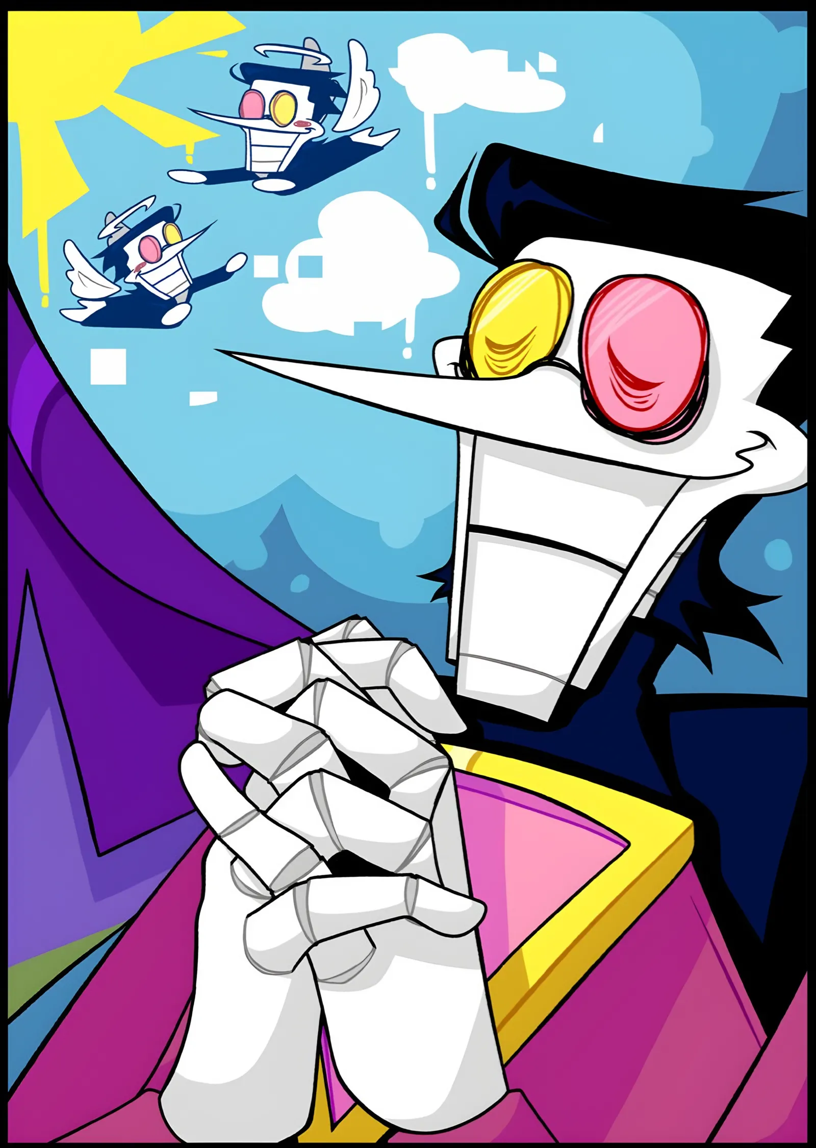 Deltarune: Pop Art Spamton metal tablo