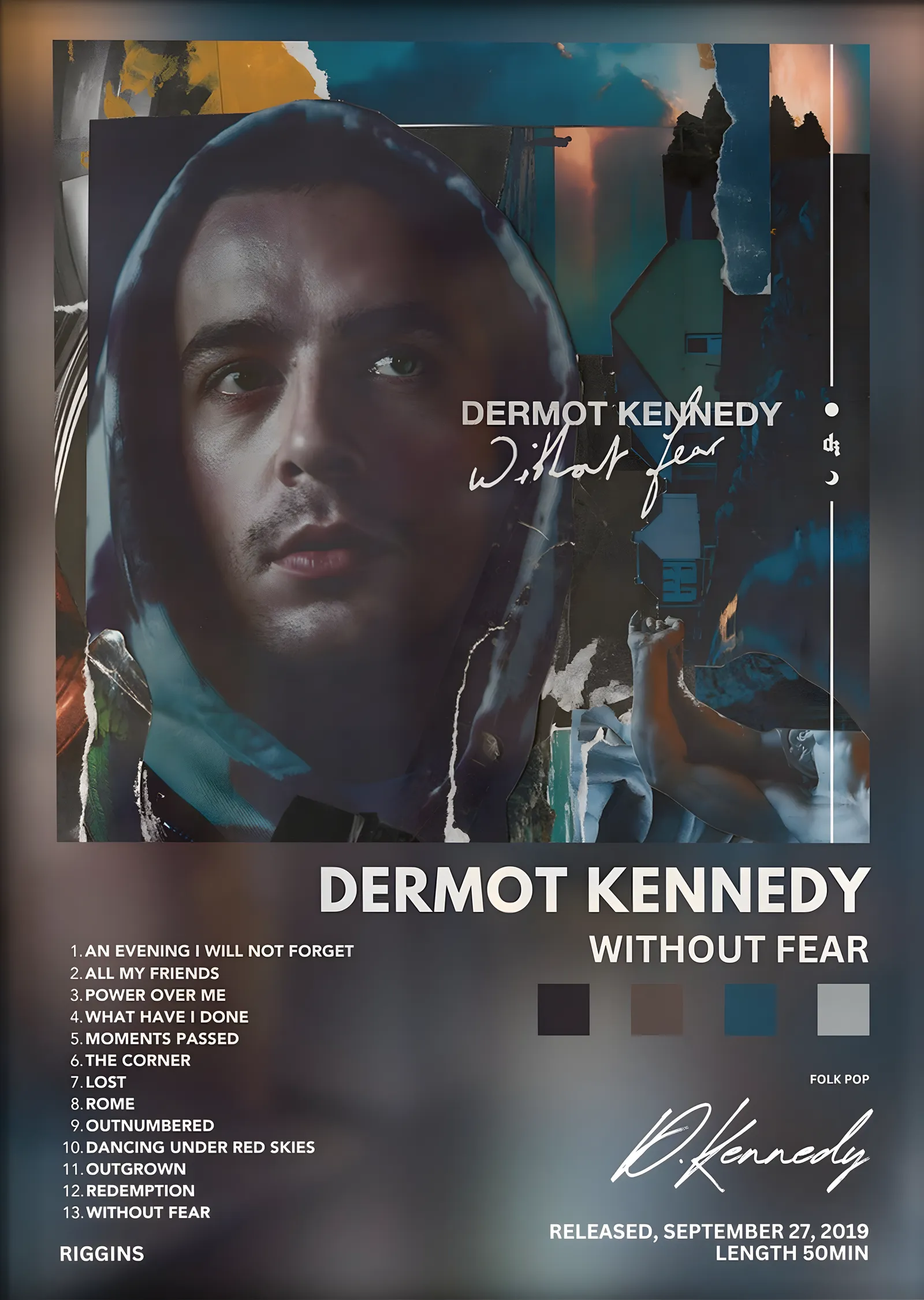 Dermot Kennedy: Without Fear metal tablo