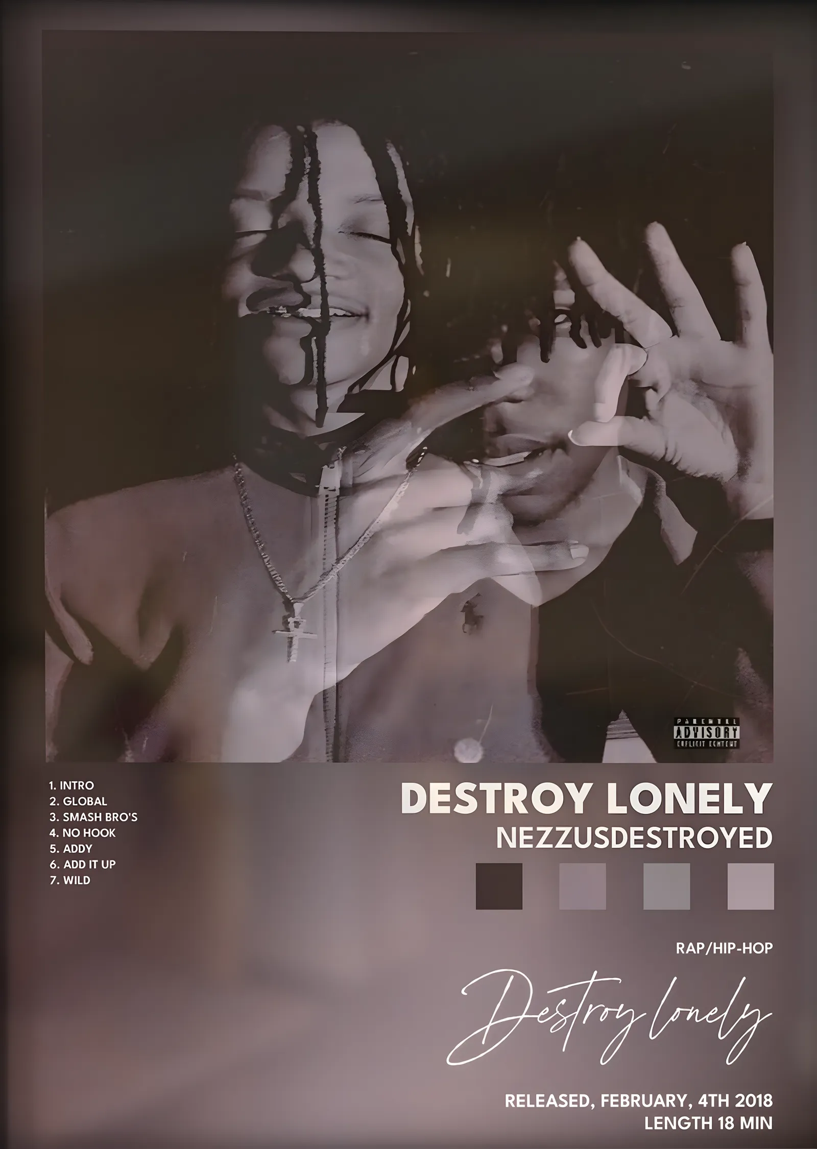 Destroy Lonely: NezzusDestroyed metal tablo