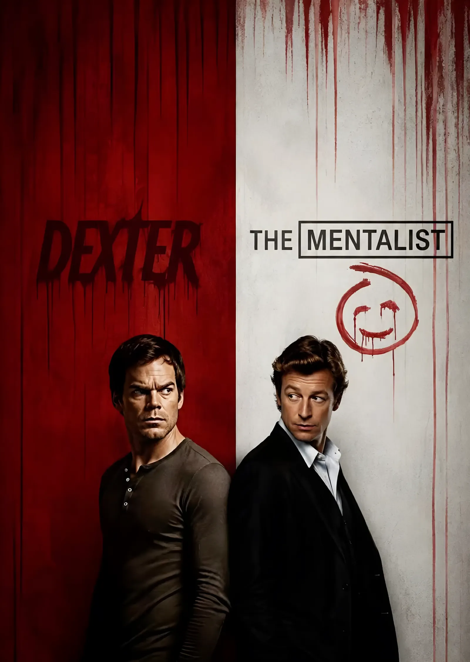 Dexter ve The Mentalist: İkili Afiş metal tablo