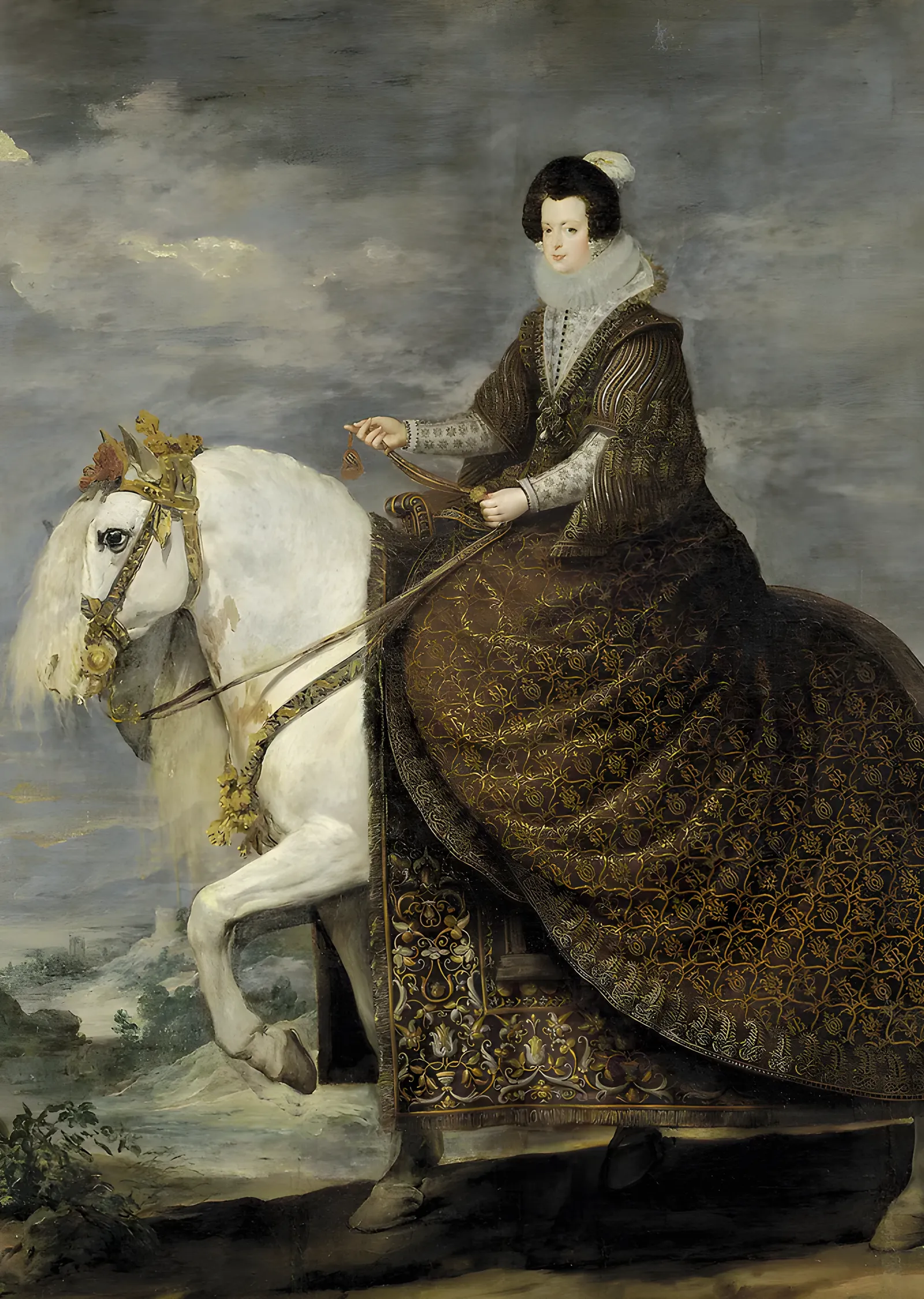 Diego Velázquez: Kraliçe Isabel'in Atlı Portresi metal tablo