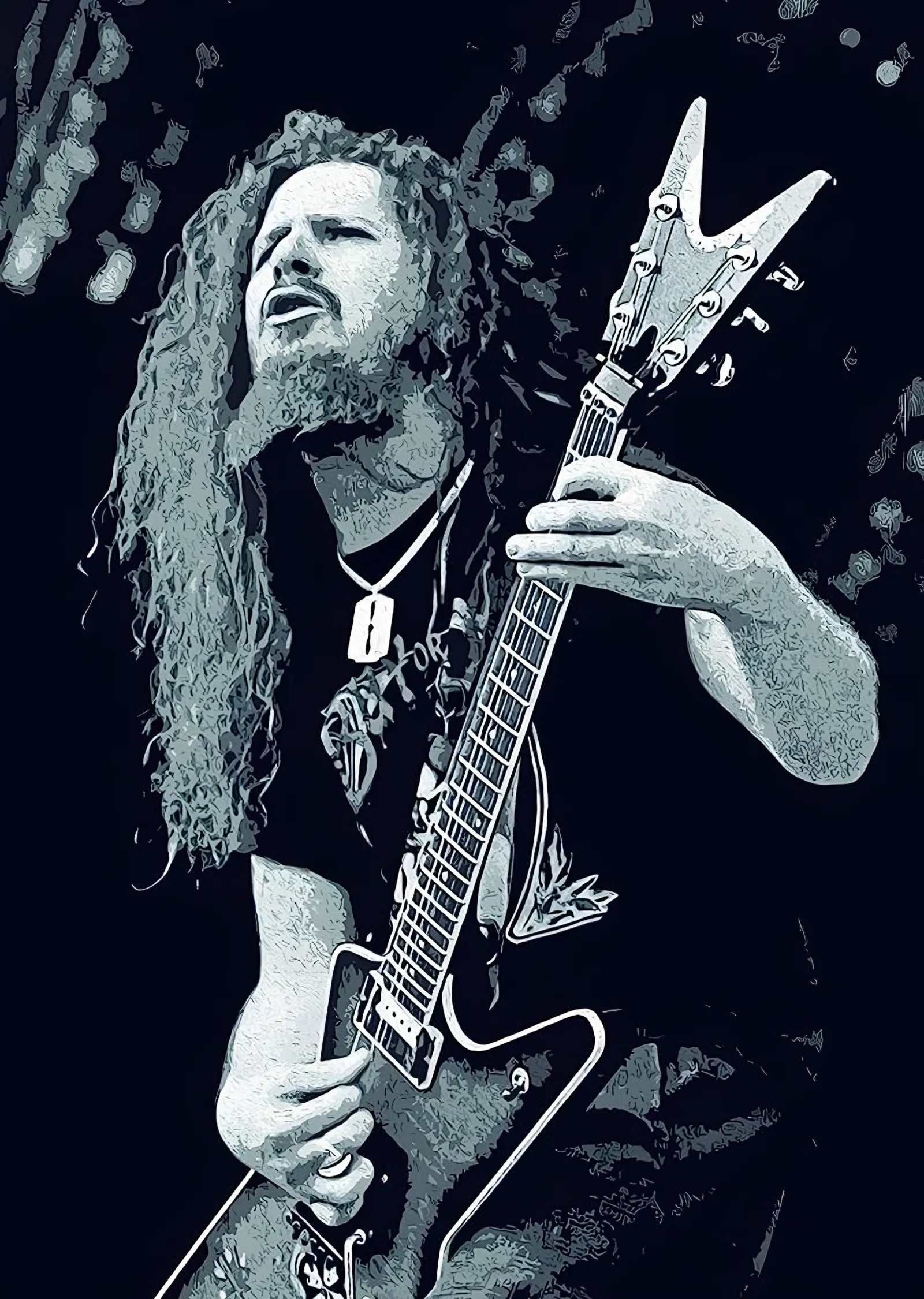 Dimebag Darrell: Gökyüzüne Bakış metal tablo