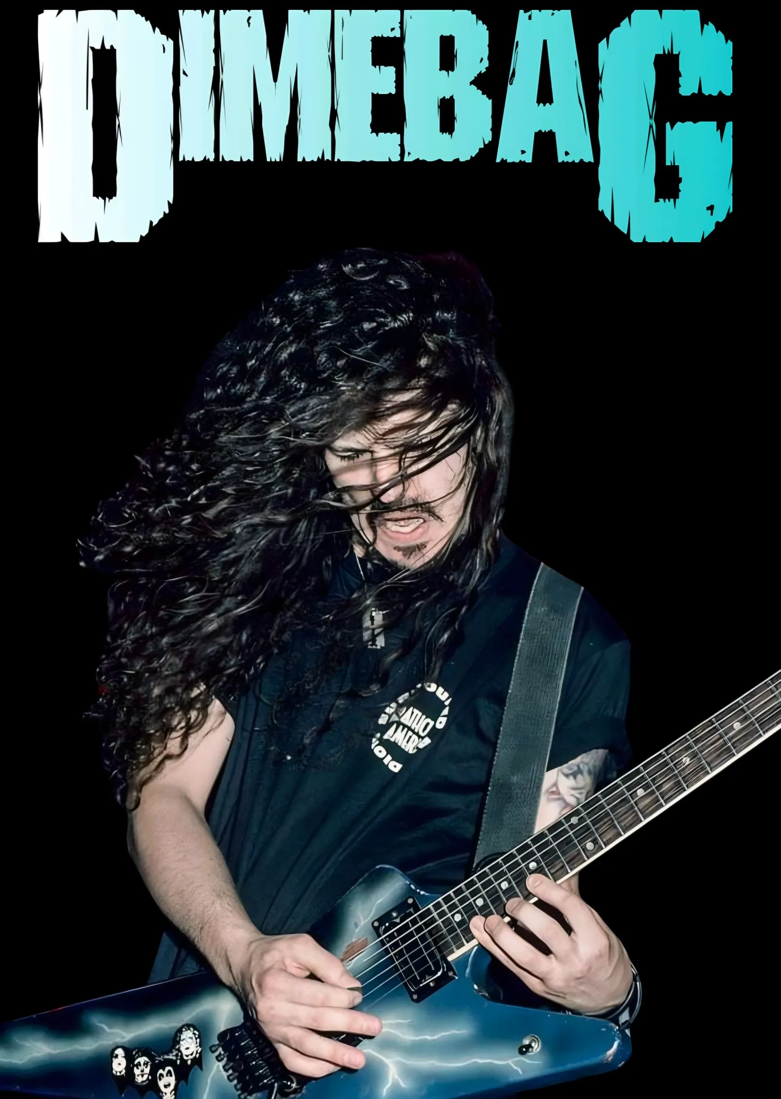 Dimebag Darrell: Mavi Logolu Sahne metal tablo