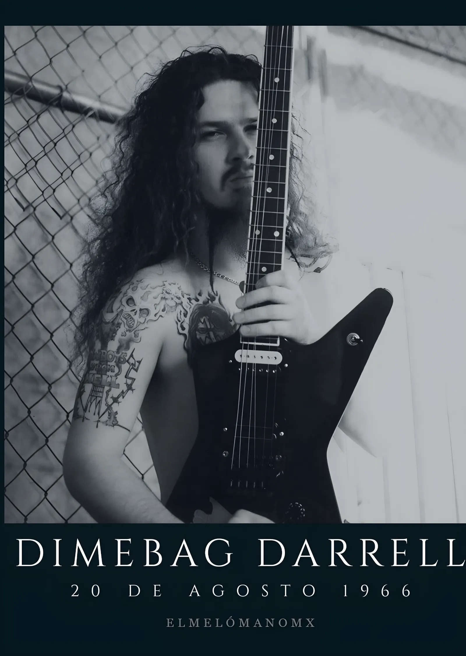 Dimebag Darrell: Tel Örgü Önünde metal tablo