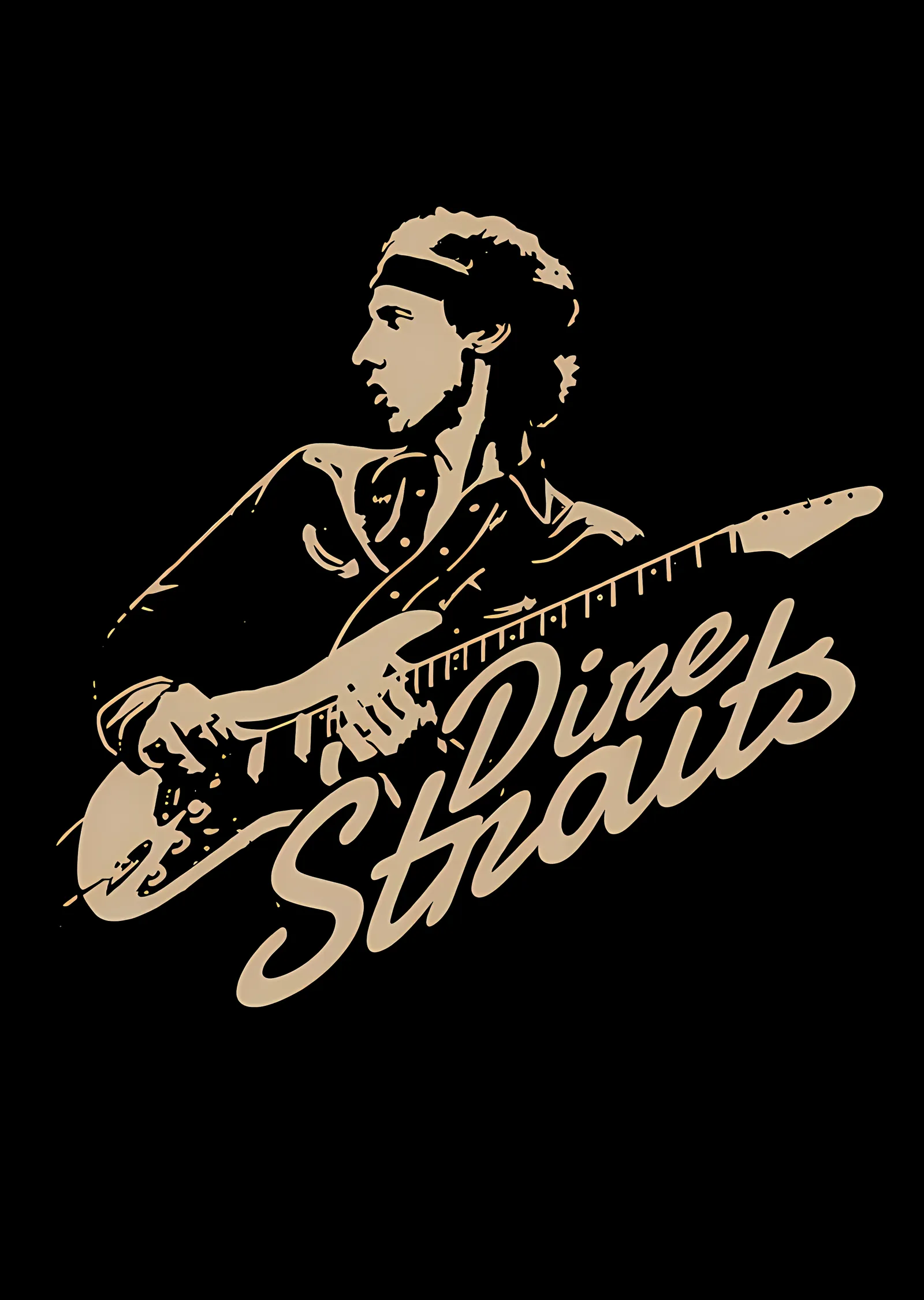 Dire Straits: Gitarist Silueti metal tablo