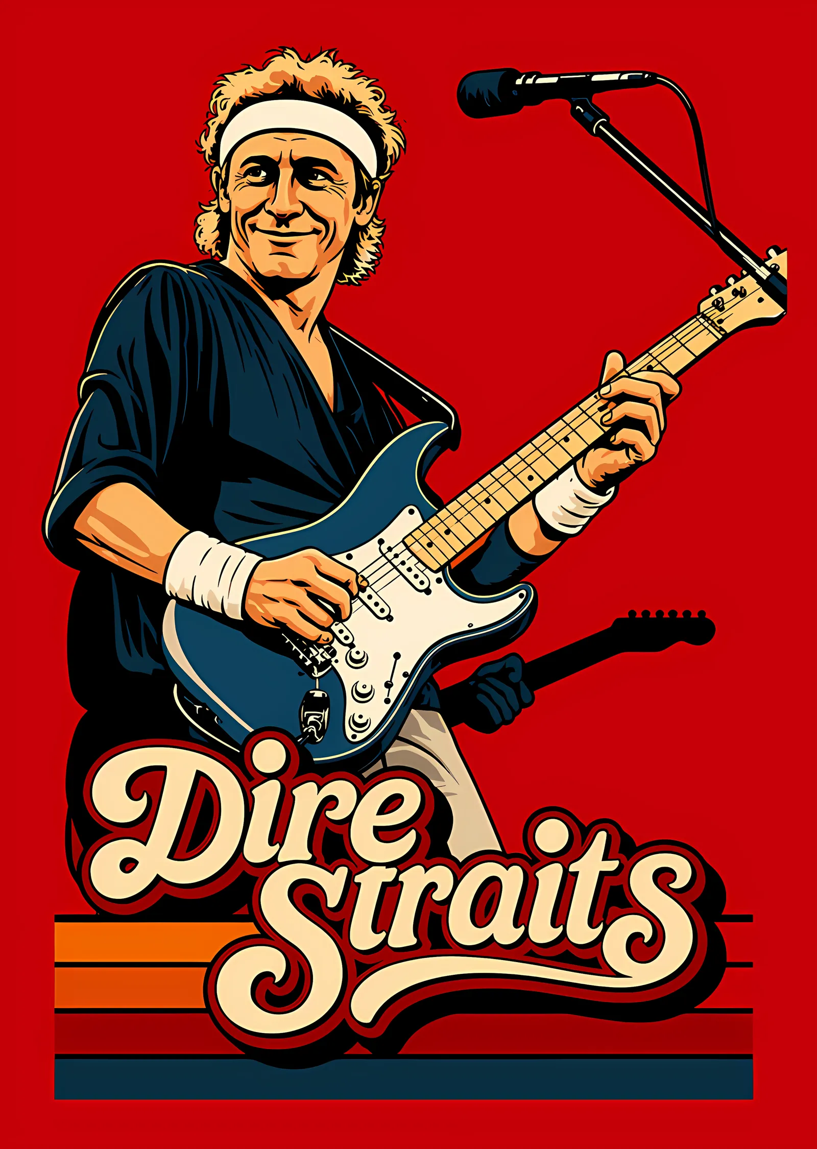 Dire Straits: Retro Kırmızı Afiş metal tablo