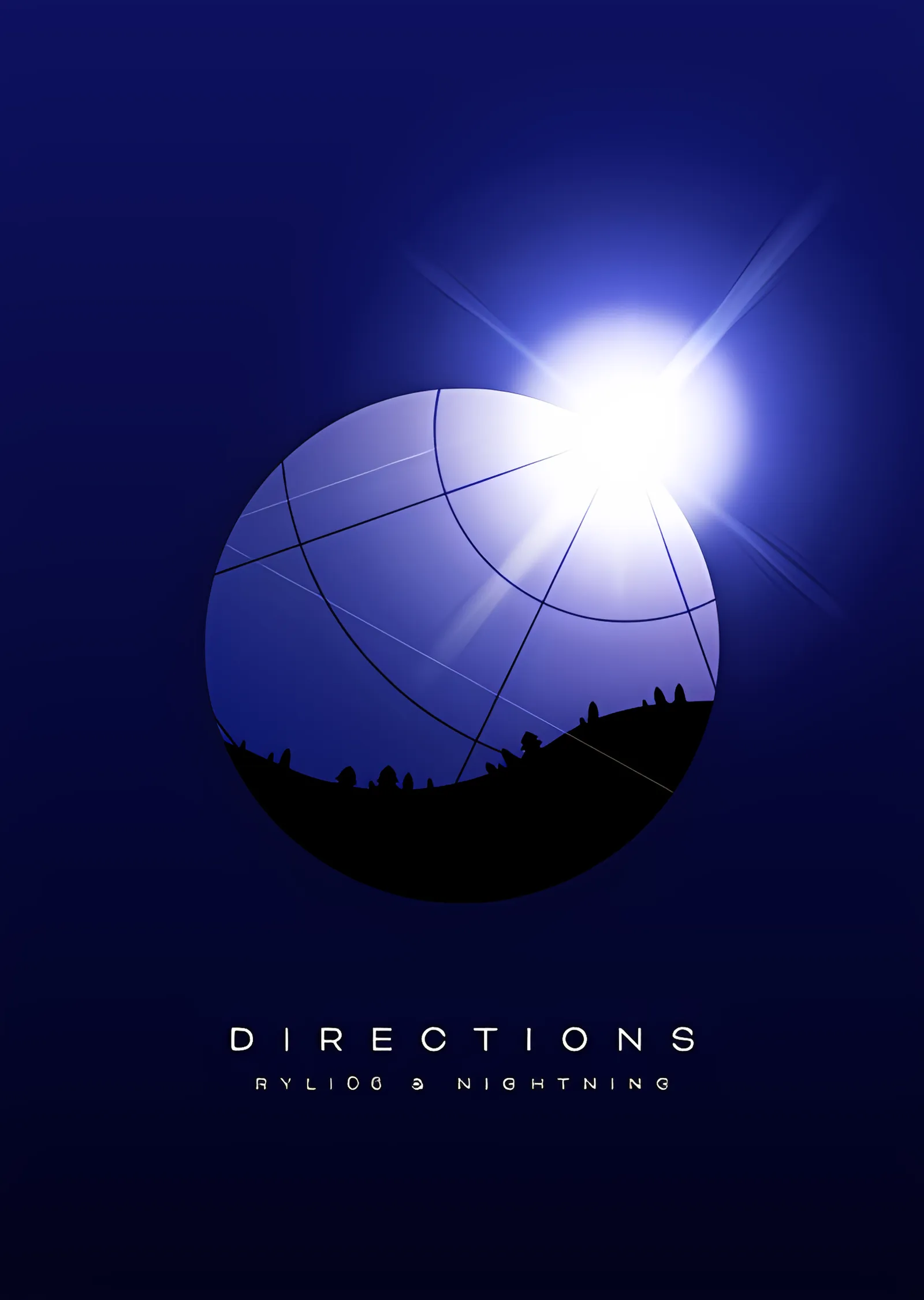 Directions - Mavi Küre metal tablo