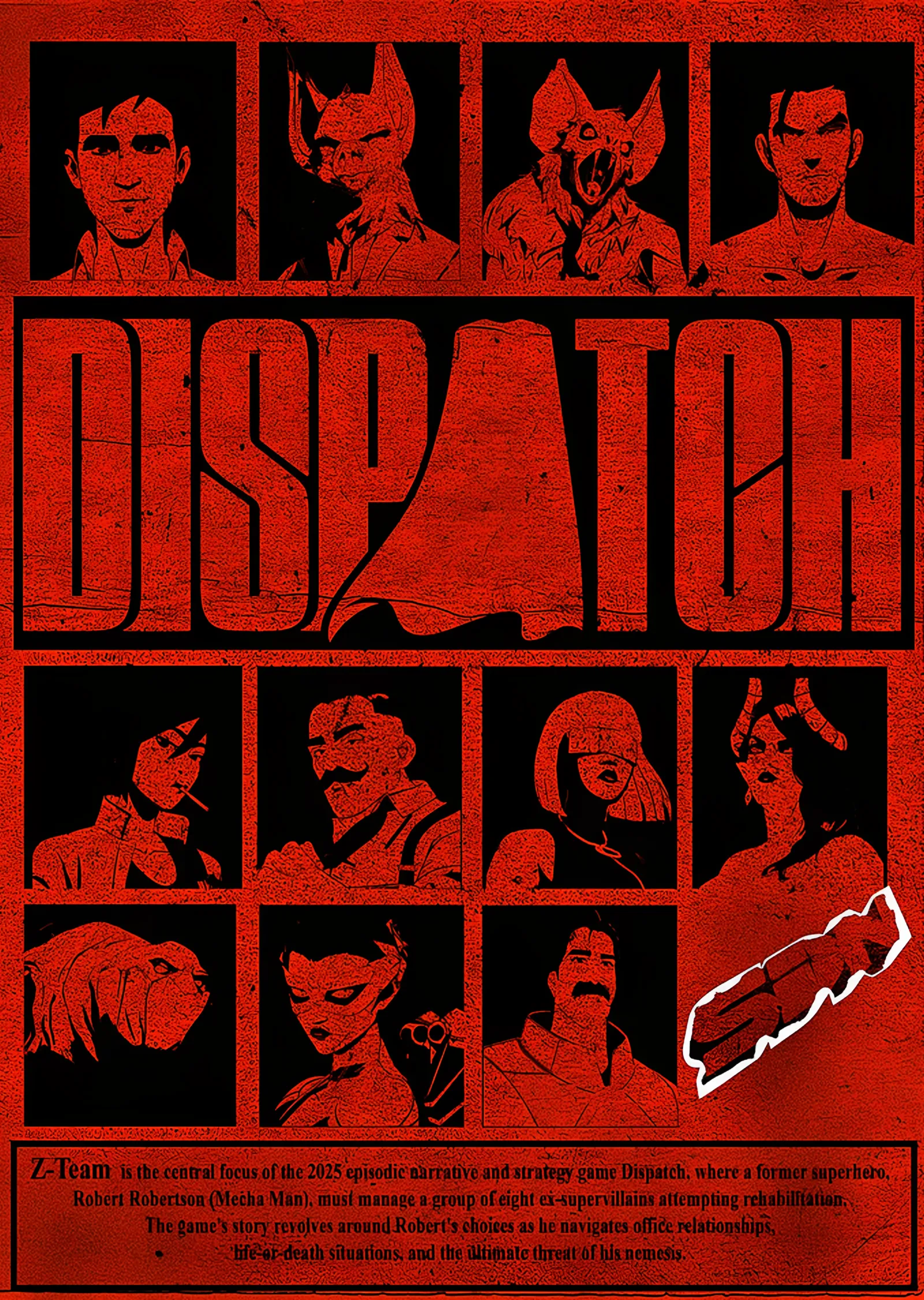Dispatch: Kırmızı Karelerde Kahraman Kadrosu metal tablo