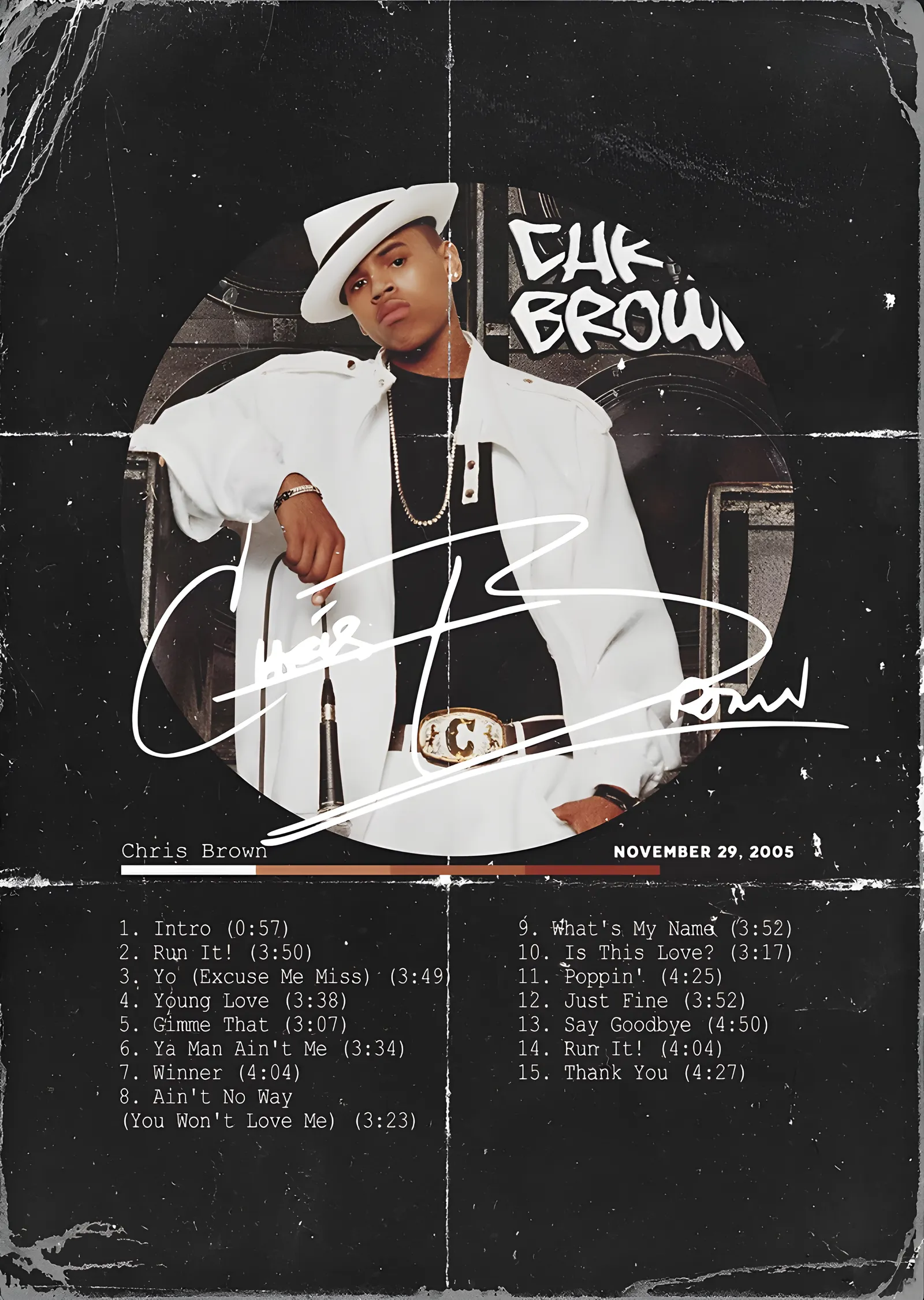 Chris Brown - Chris Brown Albüm Şarkı Listesi metal tablo