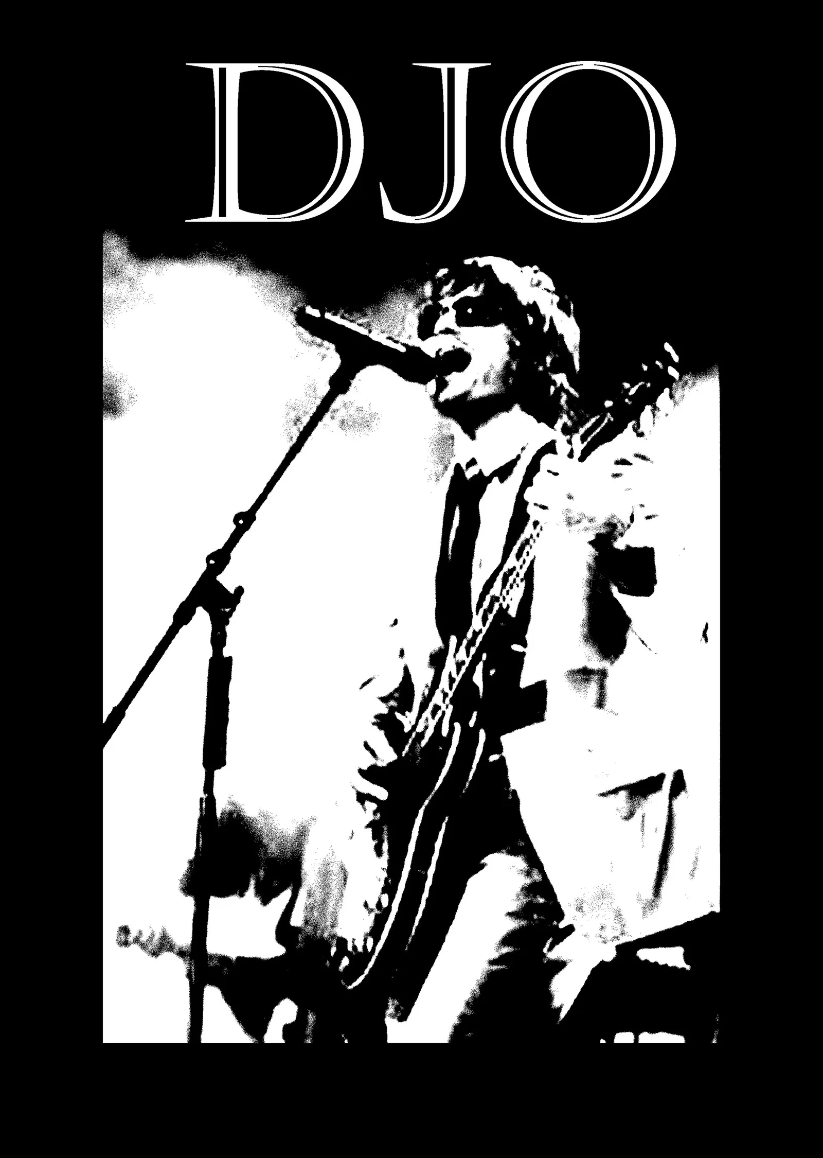 Djo: Siyah Beyaz Sahne Stencili metal tablo